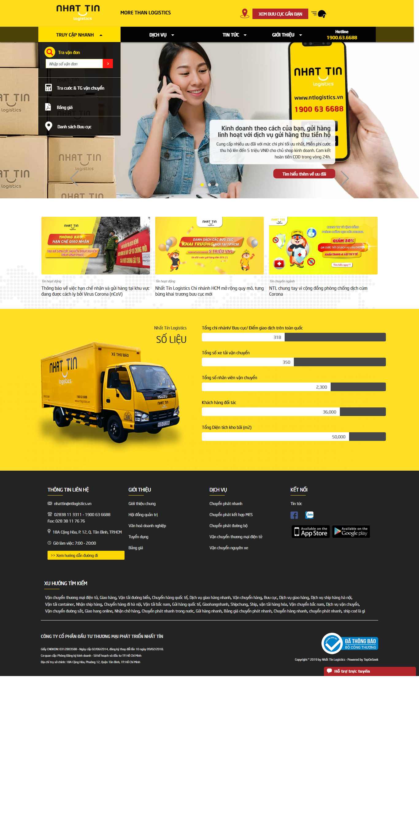 Thiết kế Website vận chuyển logistic - ntlogistics.vn