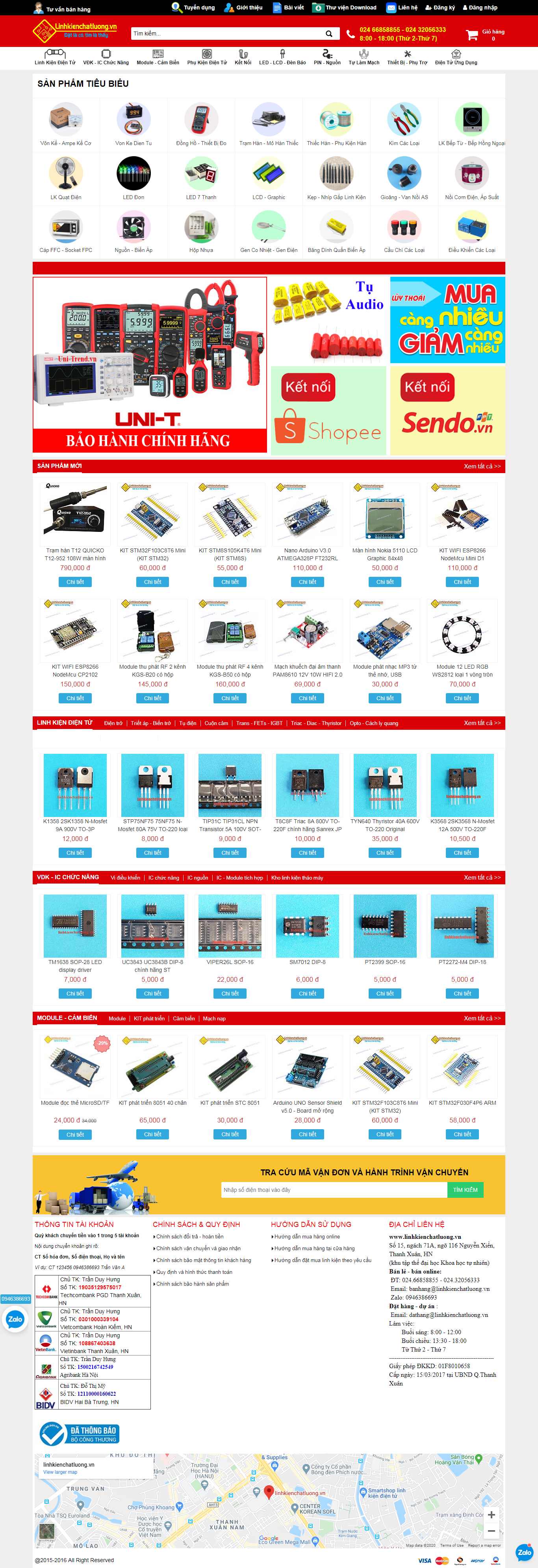Thiết kế Website linh kiện điện tử - linhkienchatluong.vn