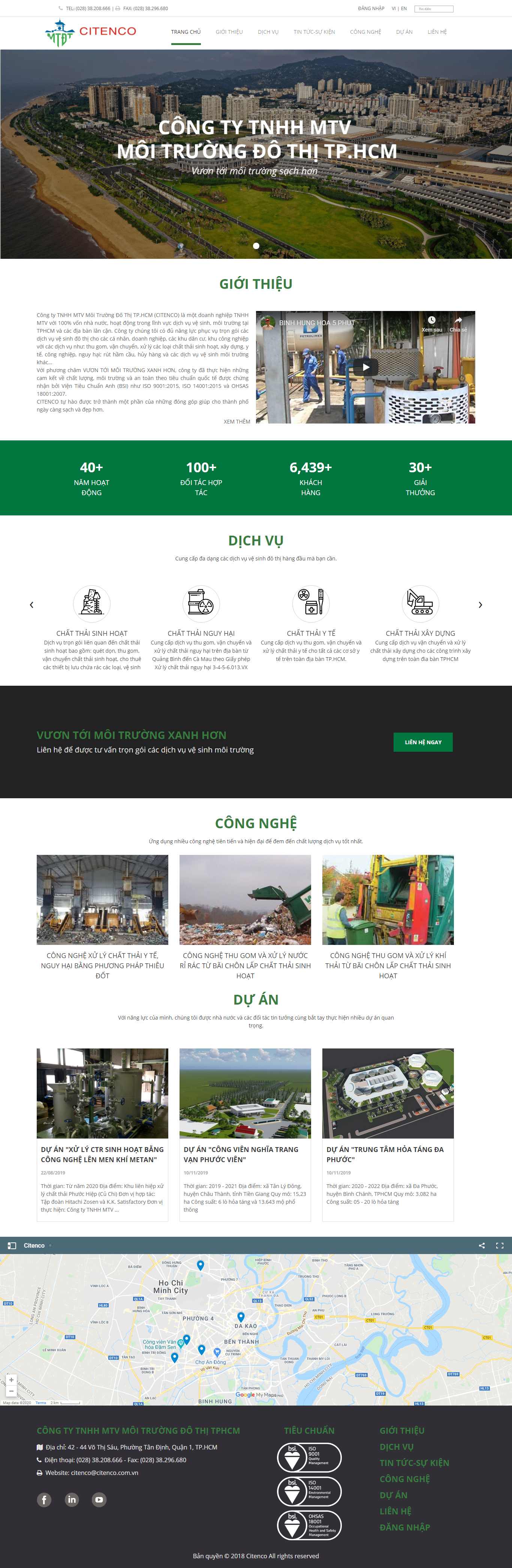 Thiết kế Website công ty môi trường - www.citenco.com.vn