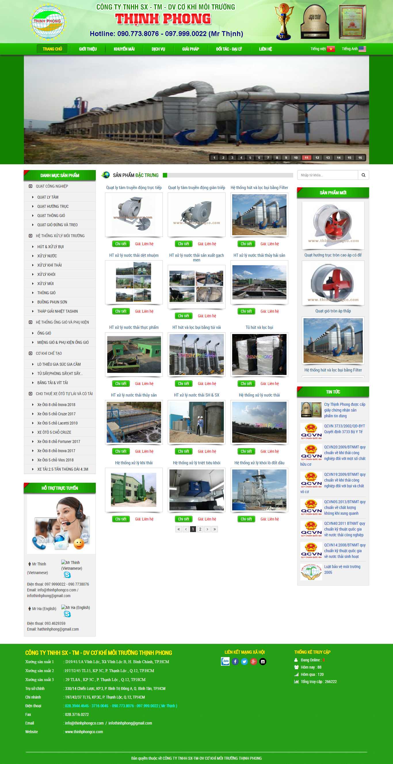 Thiết kế Website công ty môi trường - thinhphongco.com