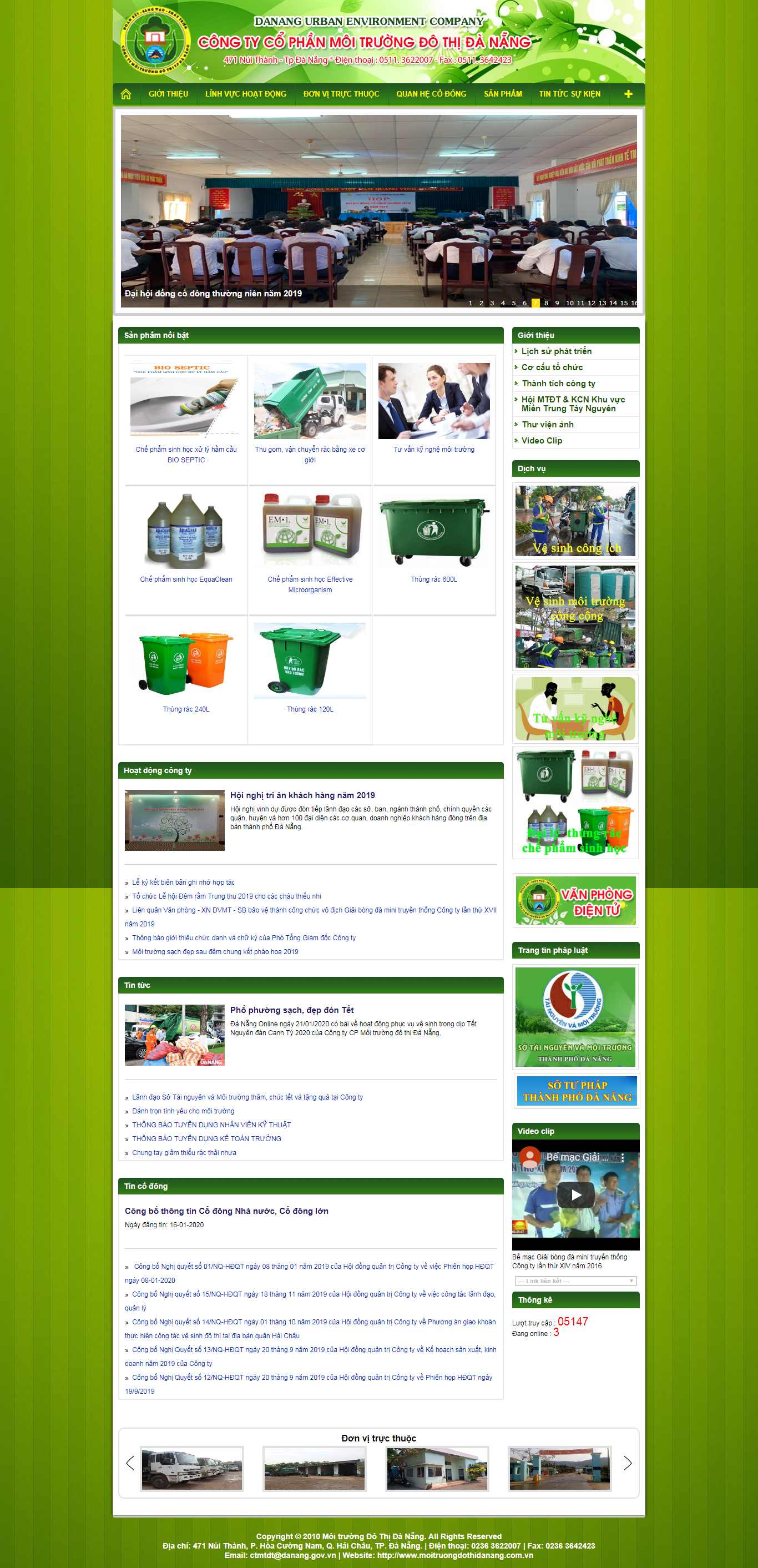 Thiết kế Website công ty môi trường - moitruongdothidanang.com.vn