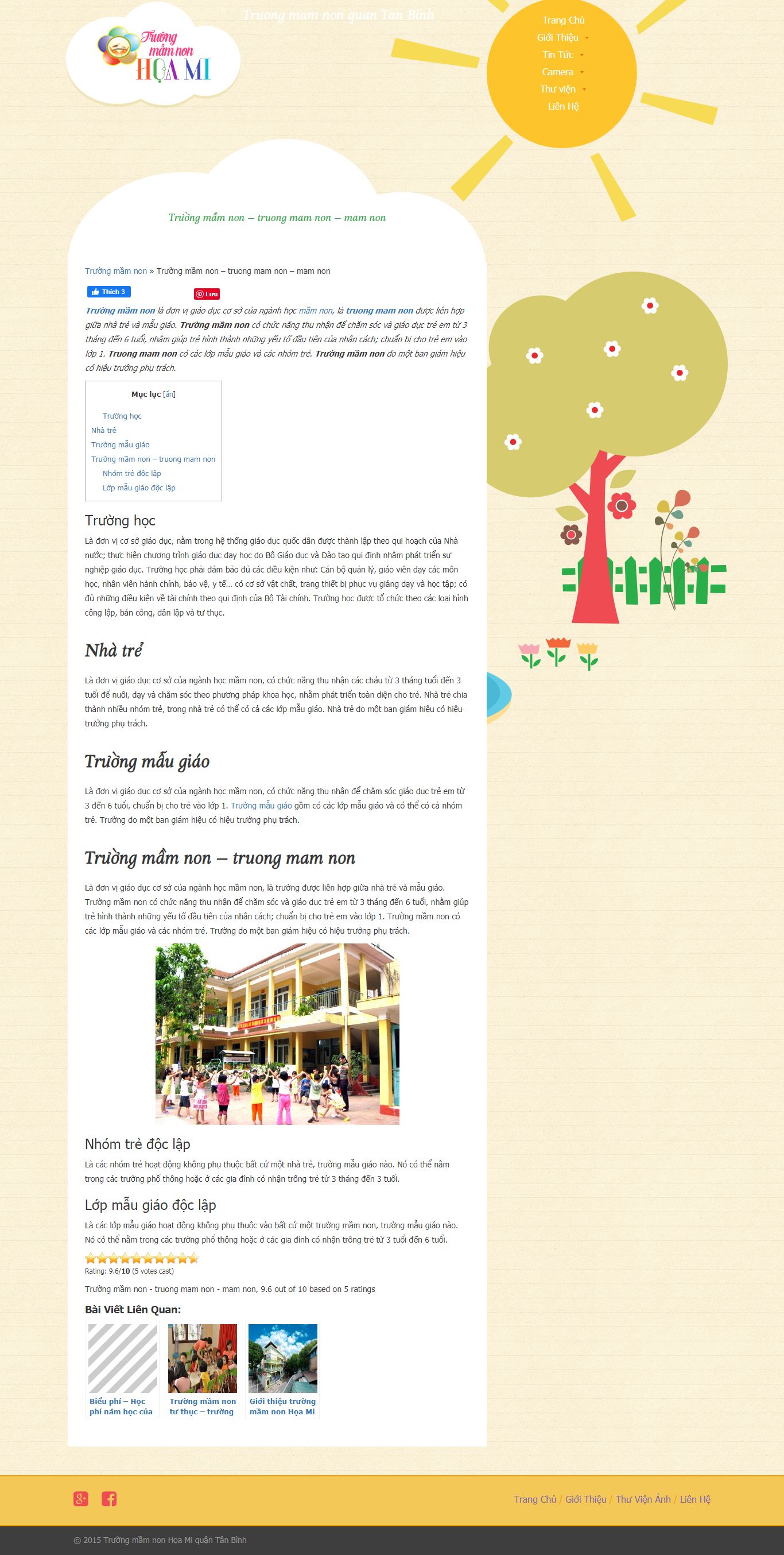 Thiết kế Website trường mầm non - mamnonhoami.edu.vn