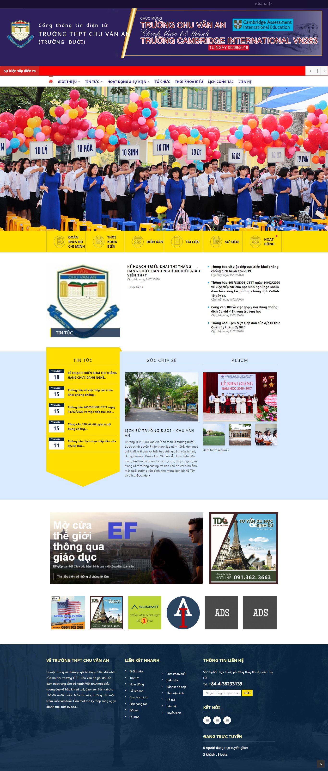 Thiết kế Website trường trung học - c3chuvanan.edu.vn