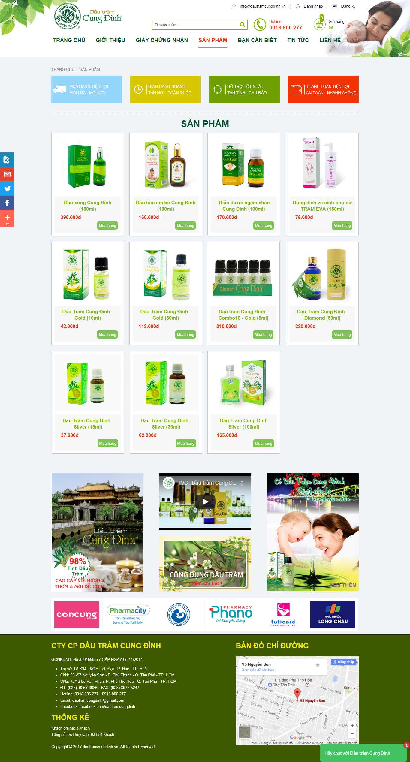 Thiết kế Website bán tinh dầu - dautramcungdinh.vn