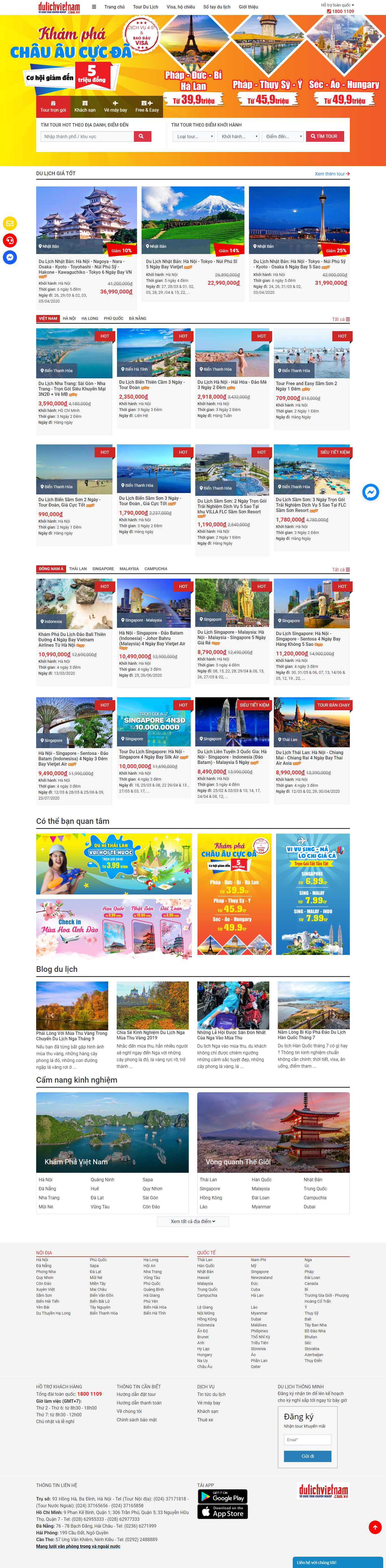 Thiết kế Website công ty du lịch - tour.dulichvietnam.com.vn
