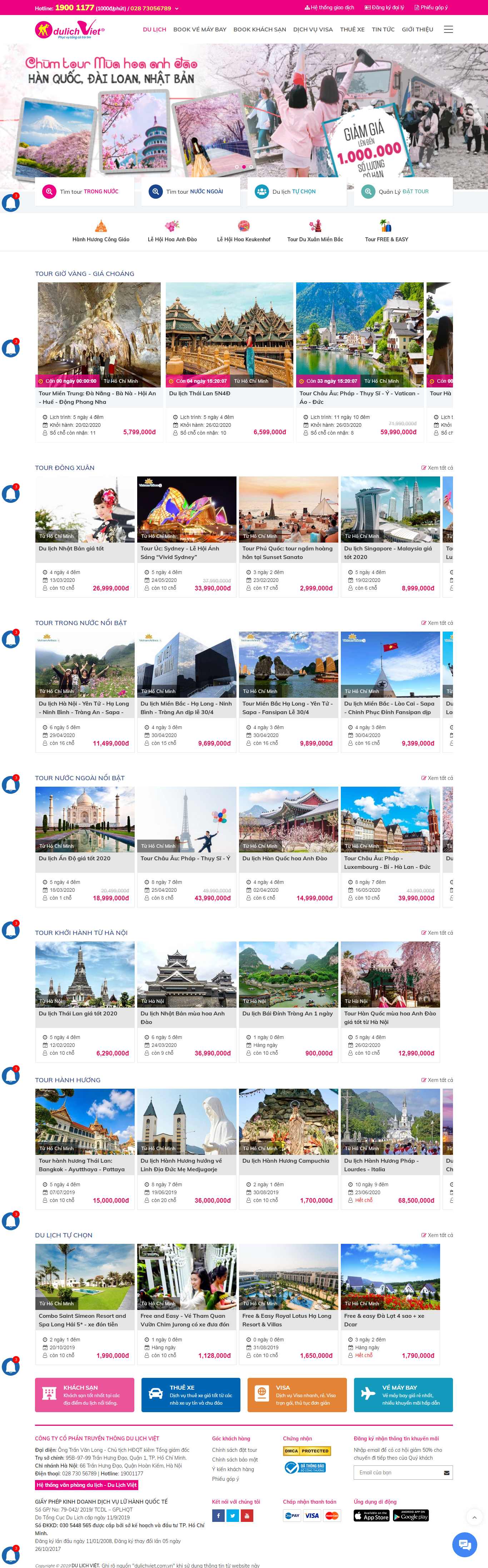 Thiết kế Website công ty du lịch - dulichviet.com.vn
