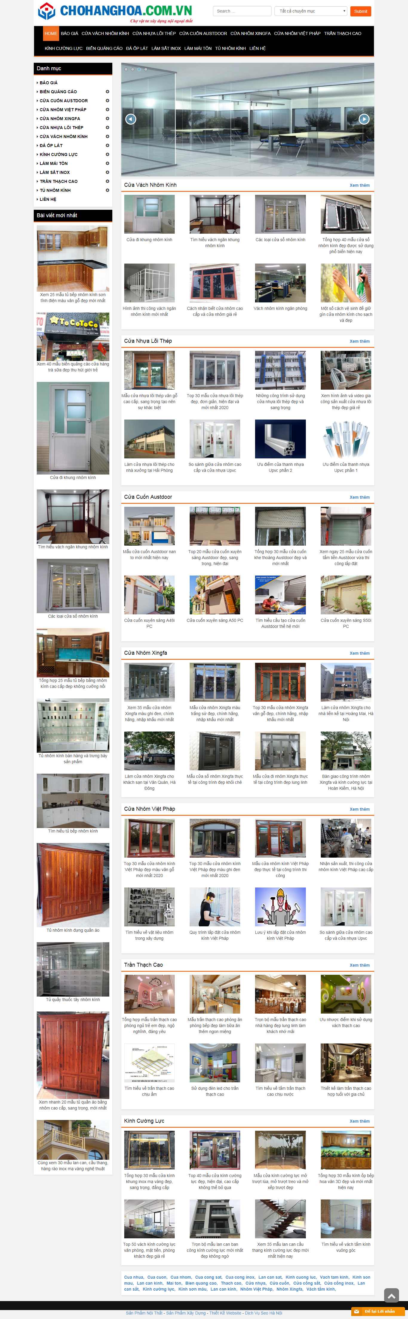 Thiết kế Website cửa nhựa - chohanghoa.com.vn