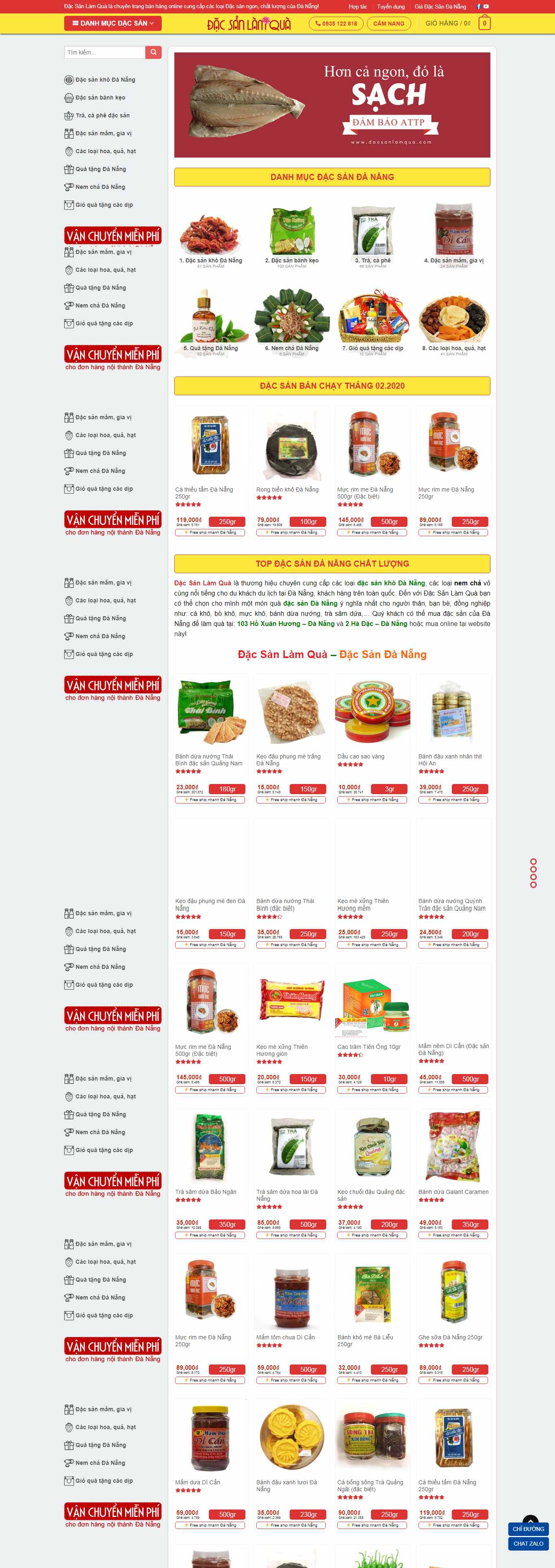 Thiết kế Website bán đặc sản - dacsanlamqua.com