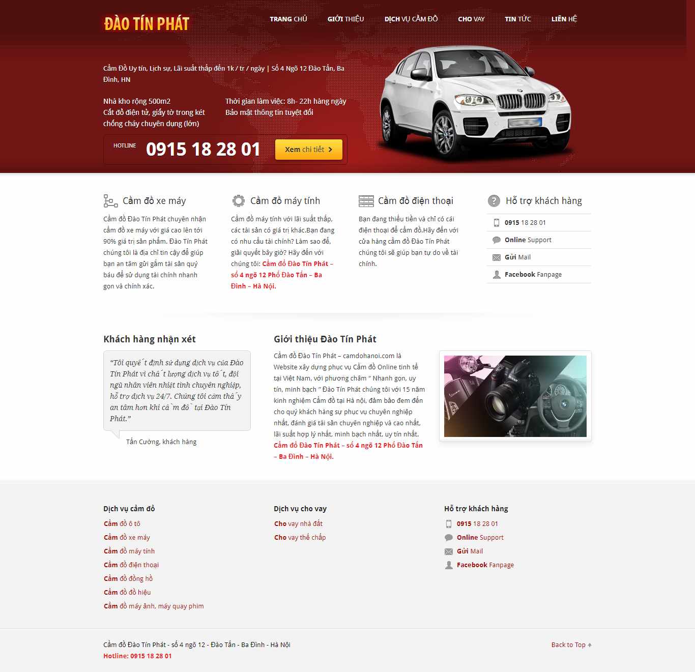 Thiết kế Website cầm đồ uy tín - camdohanoi.com