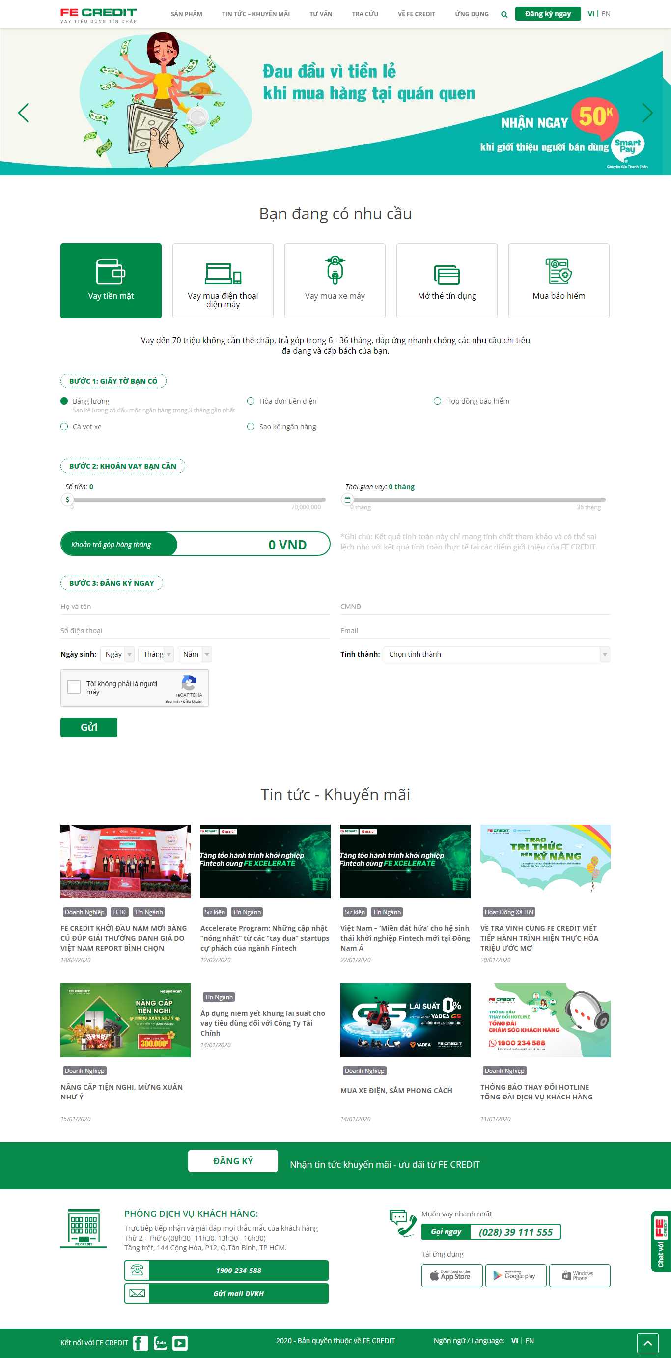 Thiết kế Website công ty tài chính - fecredit.com.vn