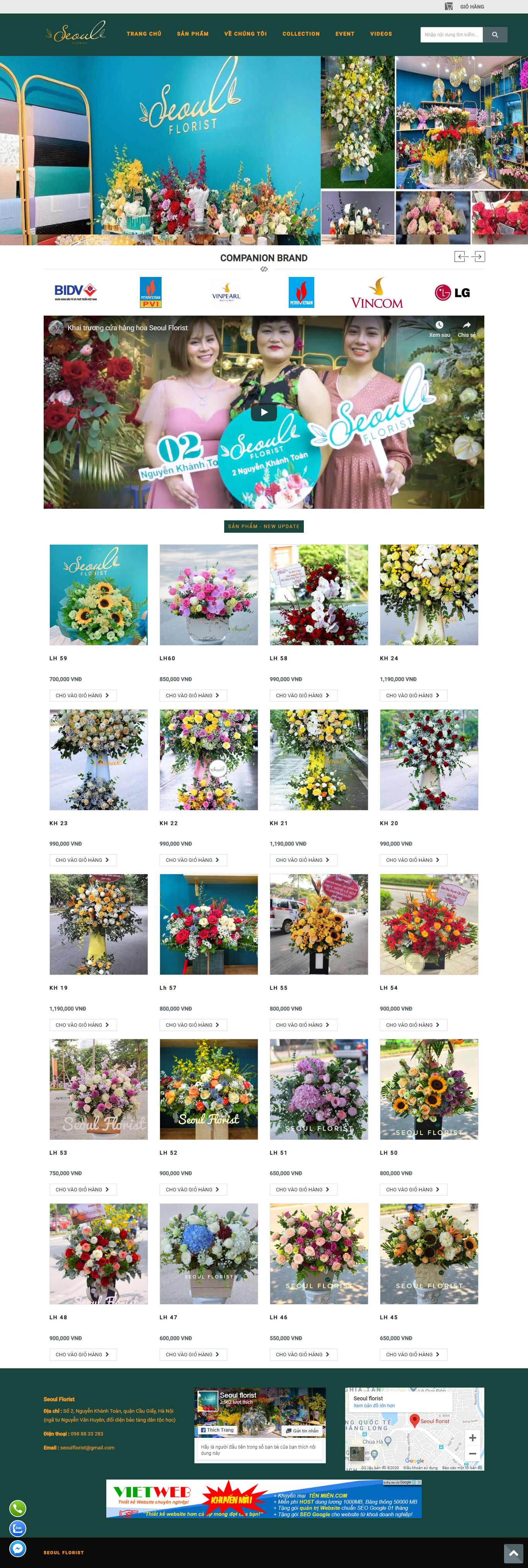 Thiết kế Website shop hoa tươi - seoulflorist.vn