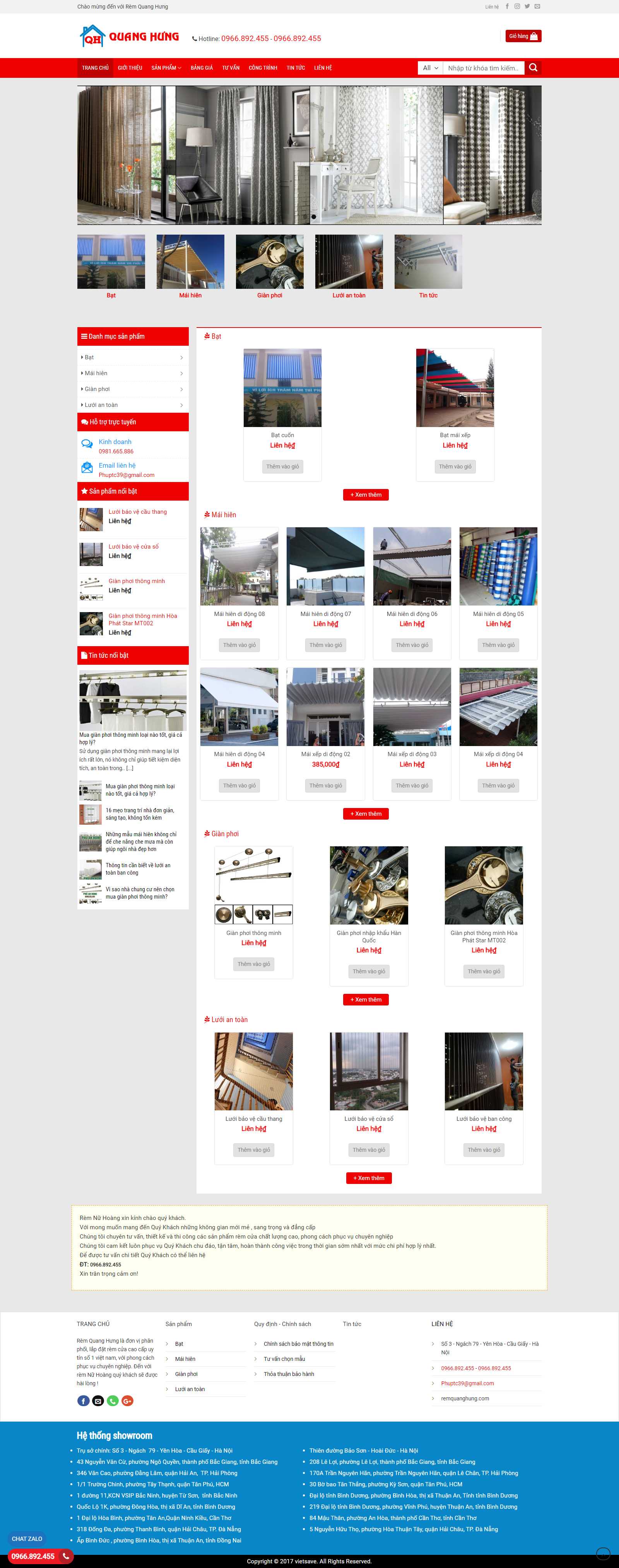 Thiết kế Website mái hiên di động - remquanghung.com