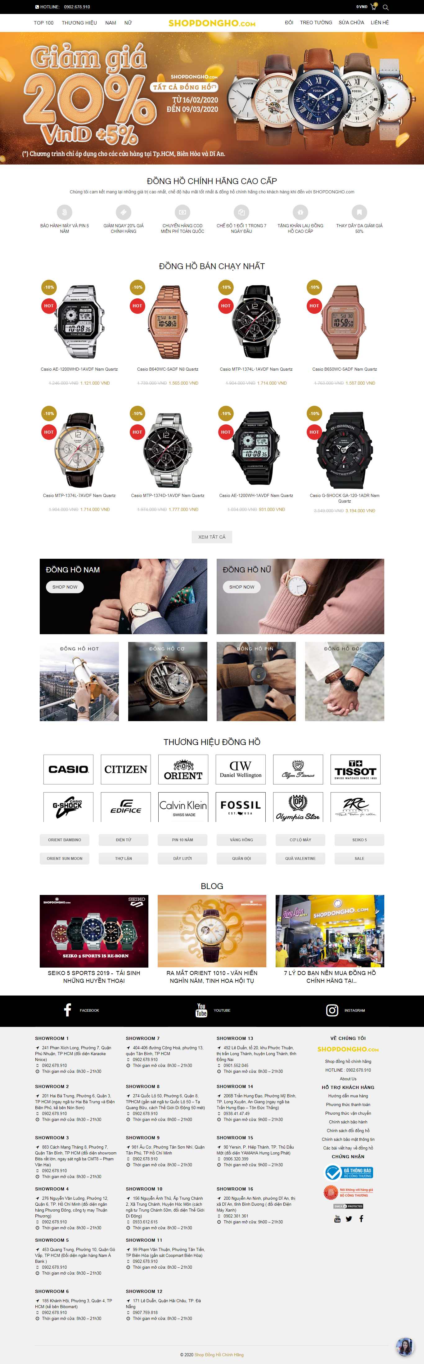 Thiết kế Website shop đồng hồ - shopdongho.com