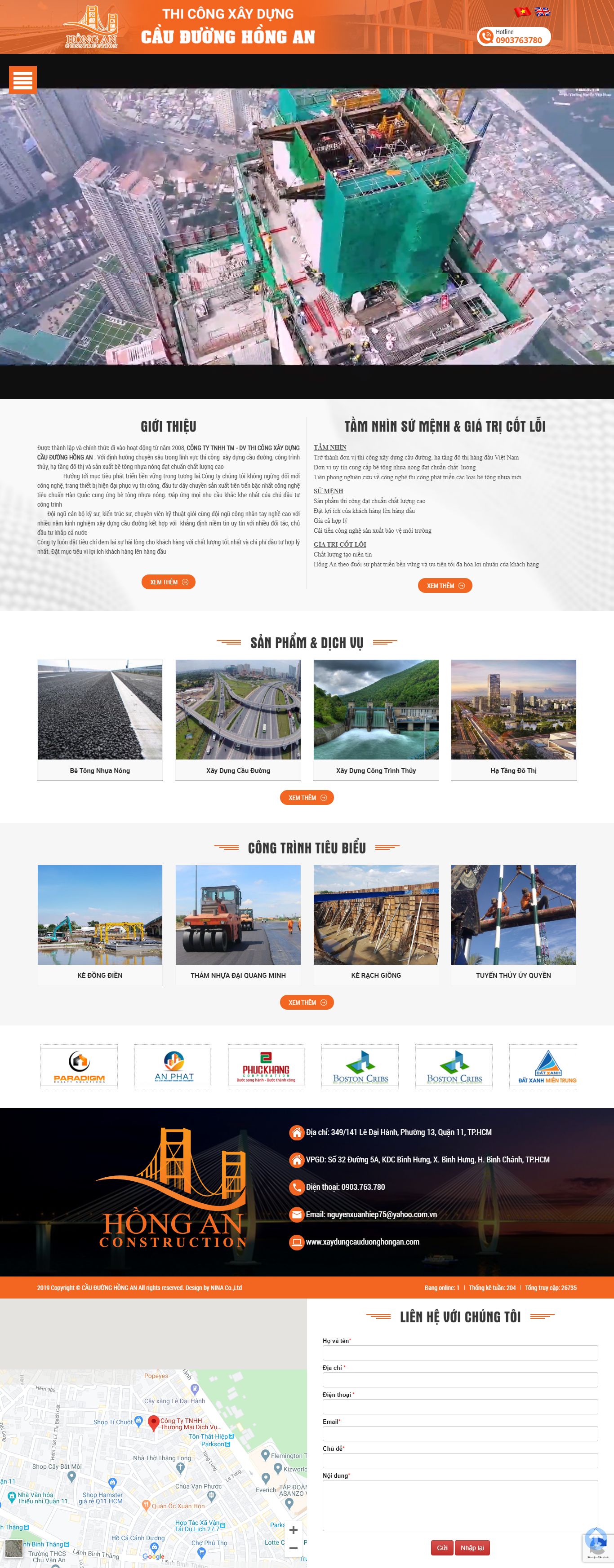 Thiết kế Website cầu đường - xaydungcauduonghongan.com