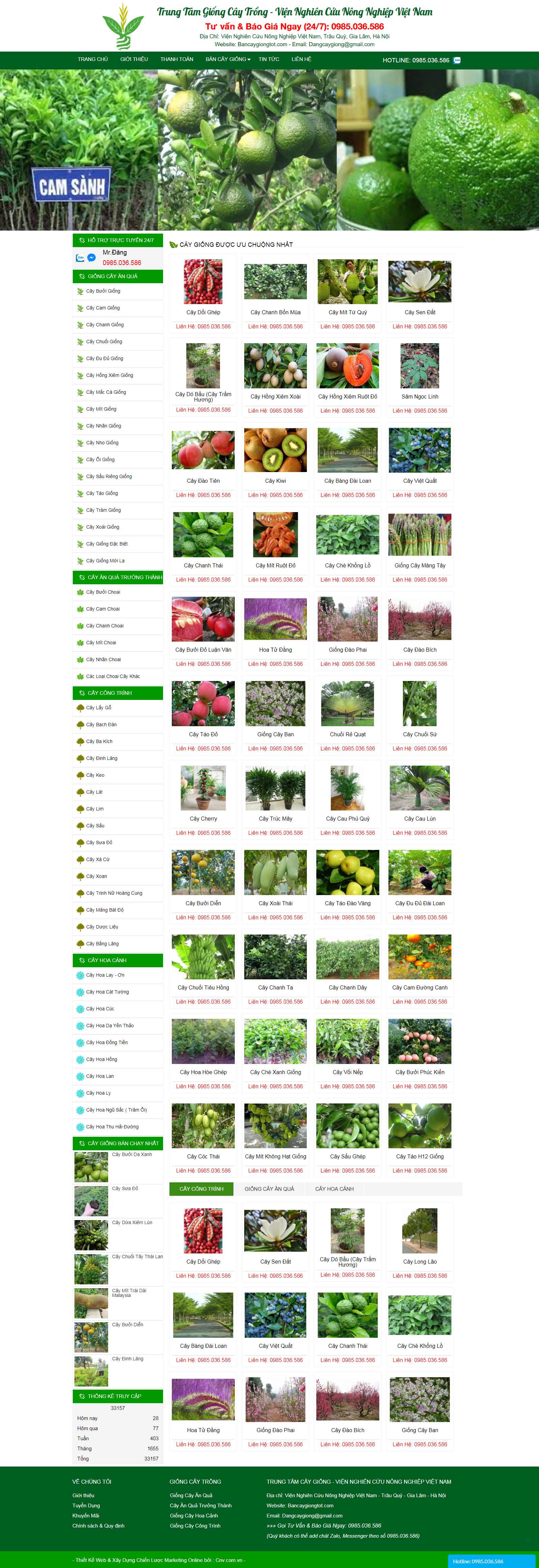 Thiết kế Website giống cây trồng - bancaygiongtot.com