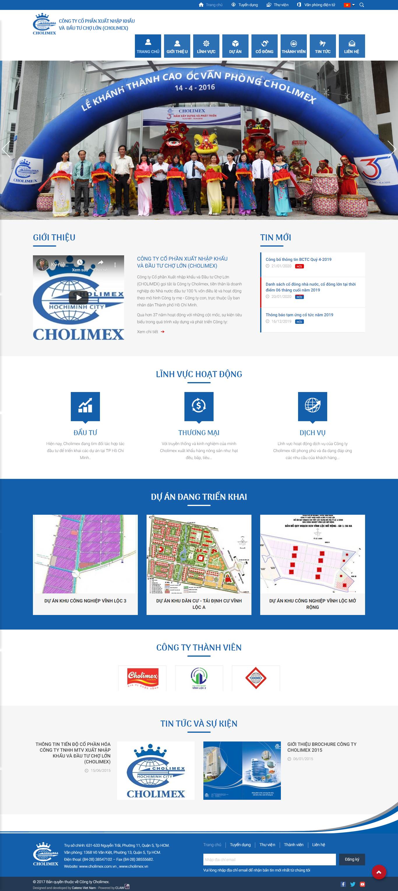 Thiết kế Website nhập khẩu - www.cholimex.vn