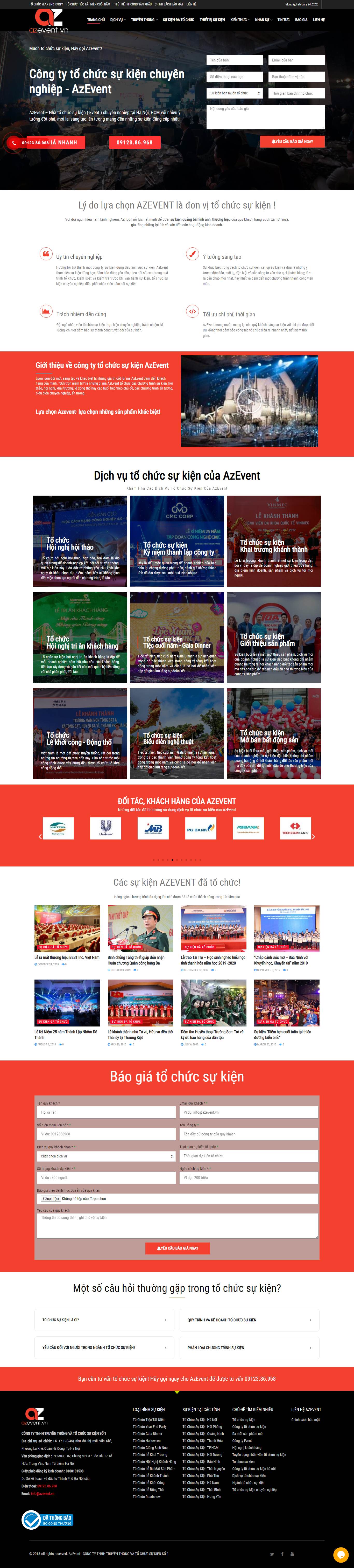 Thiết kế Website tổ chức sự kiện - azevent.vn
