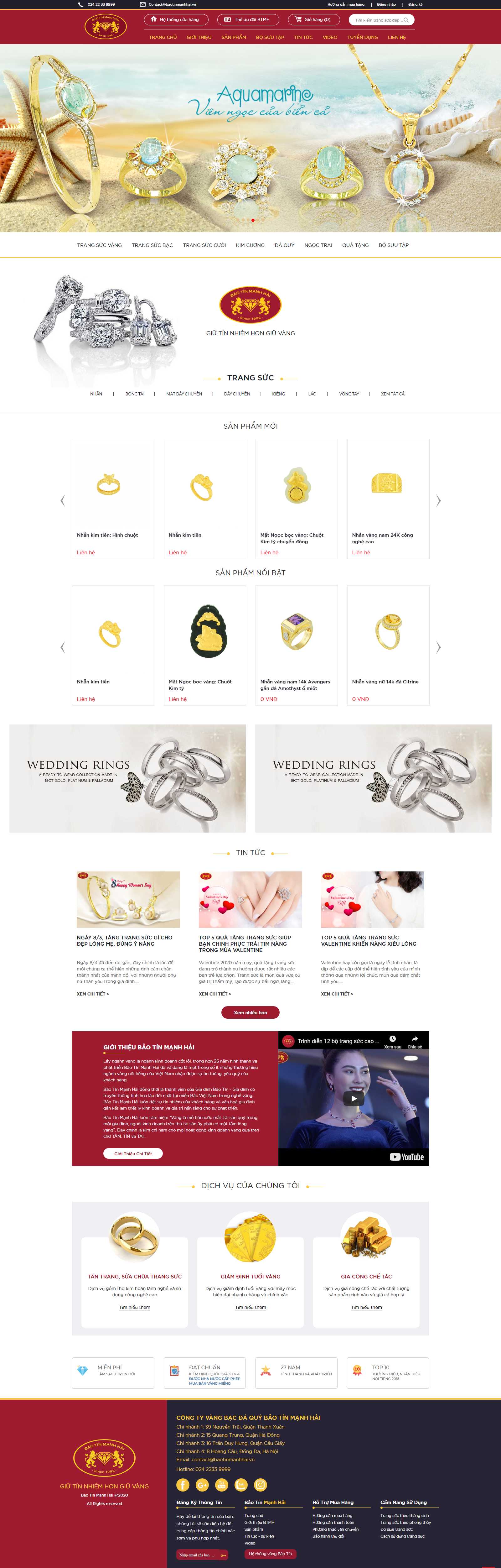 Thiết kế Website tiệm vàng bạc - www.baotinmanhhai.vn