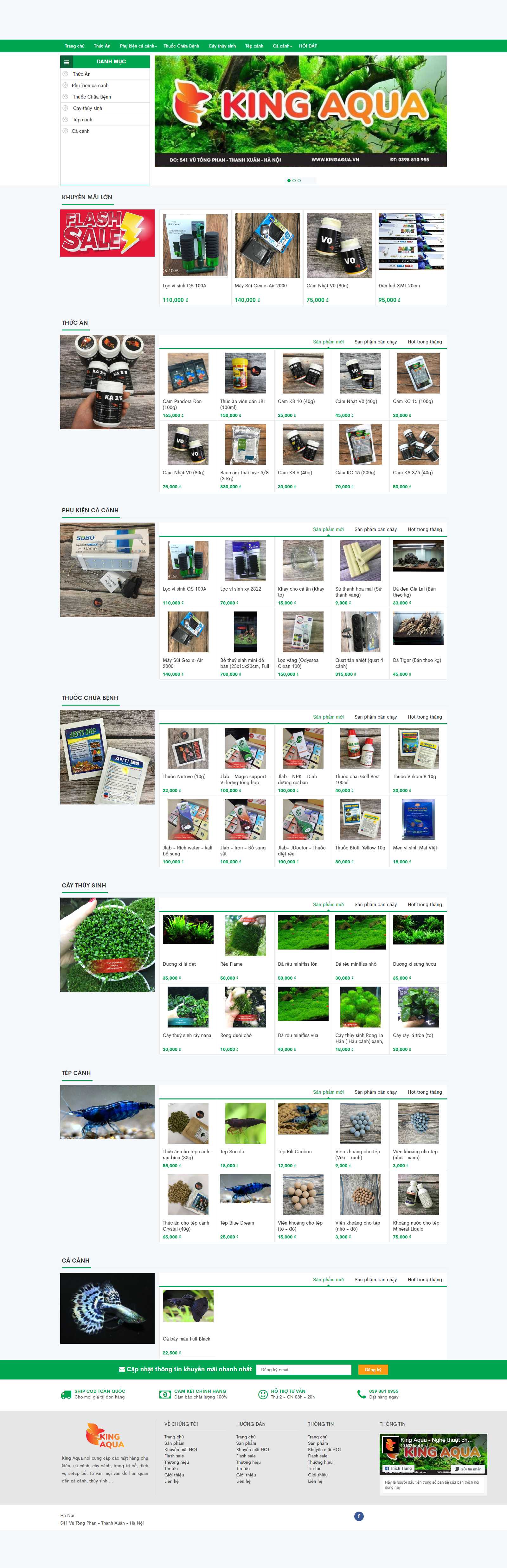 Thiết kế Website cá cảnh - kingaqua.vn