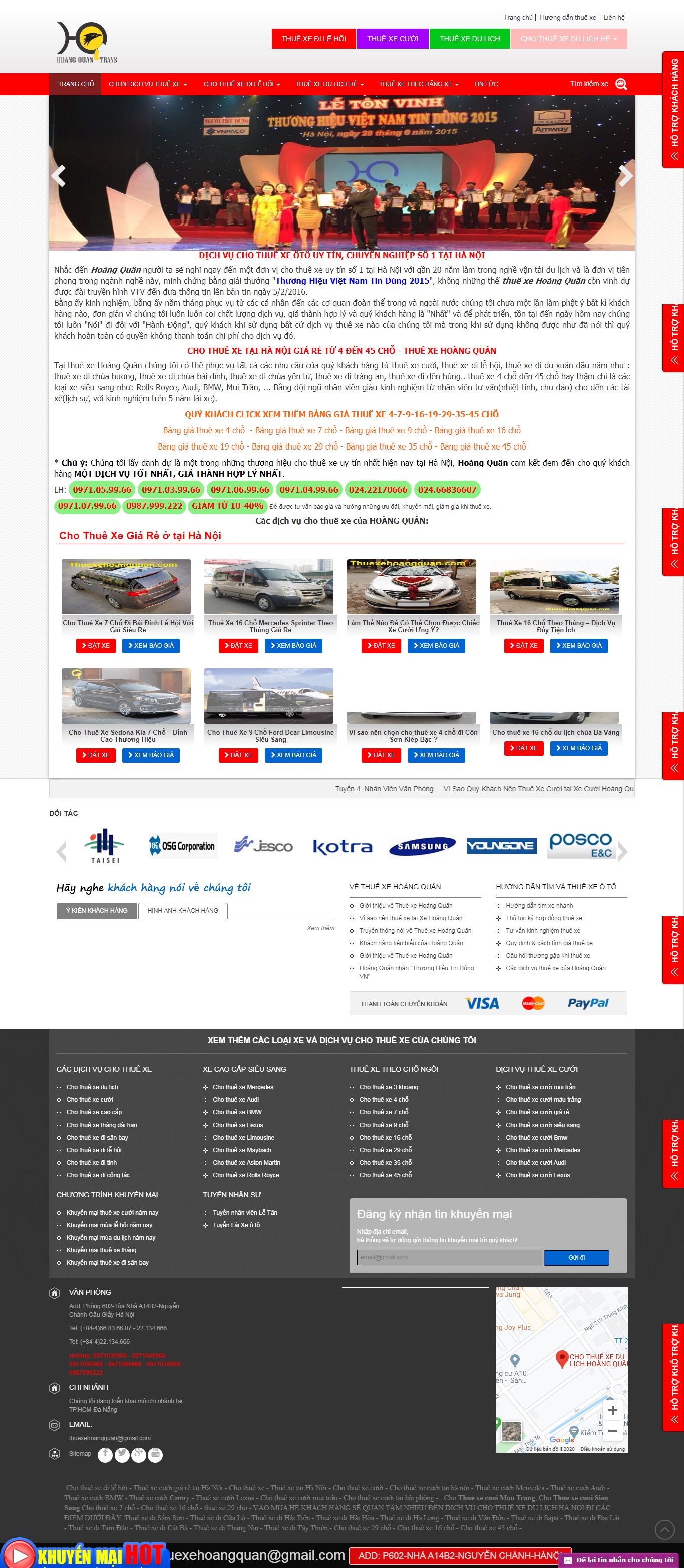 Thiết kế Website thuê xe - thuexehoangquan.com