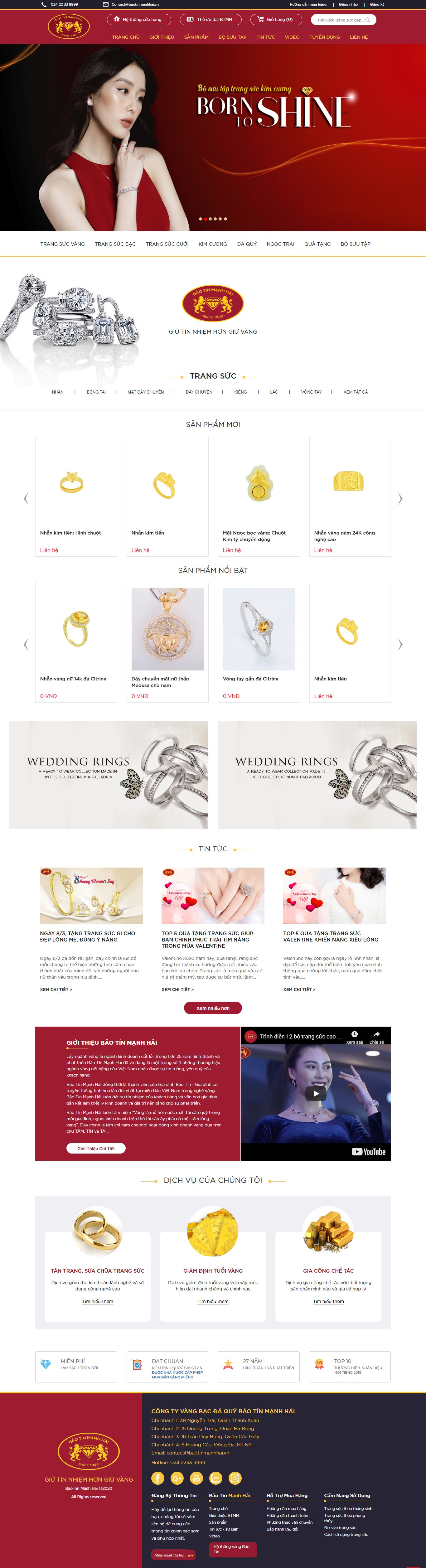 Thiết kế Website tiệm vàng bạc - www.baotinmanhhai.vn