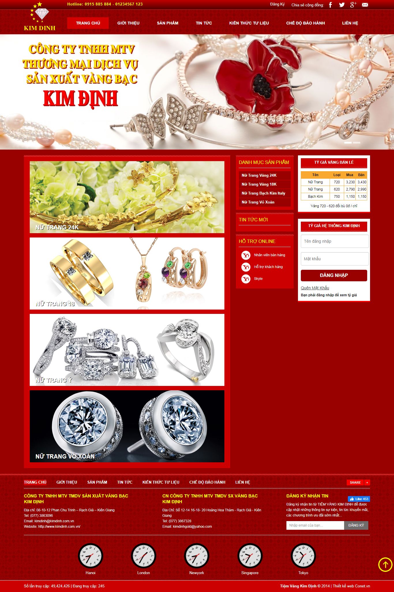 Thiết kế Website tiệm vàng bạc - kimdinh.com.vn