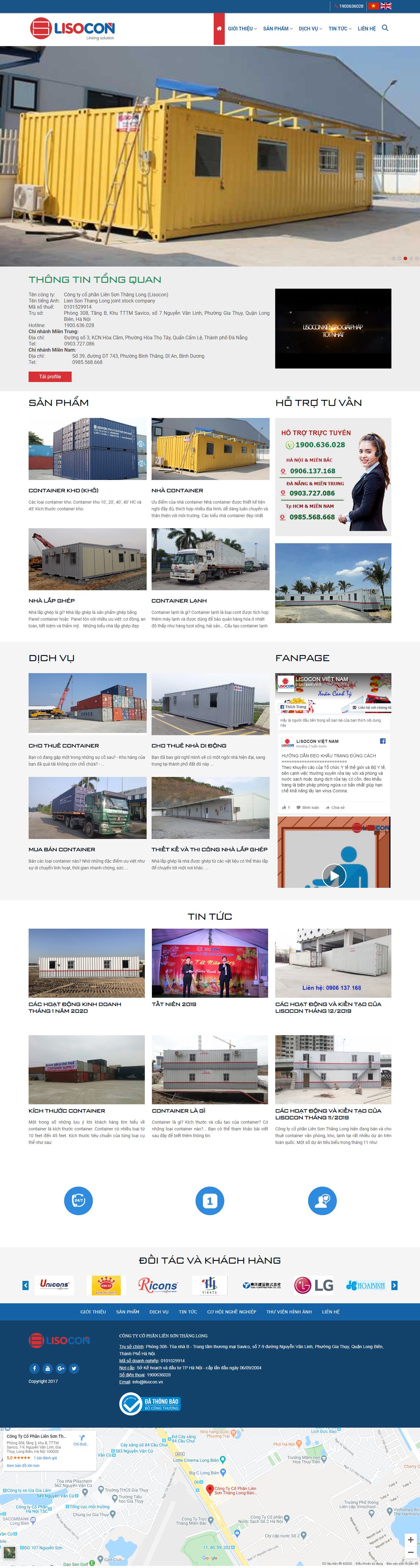 Thiết kế Website container - lisocon.vn