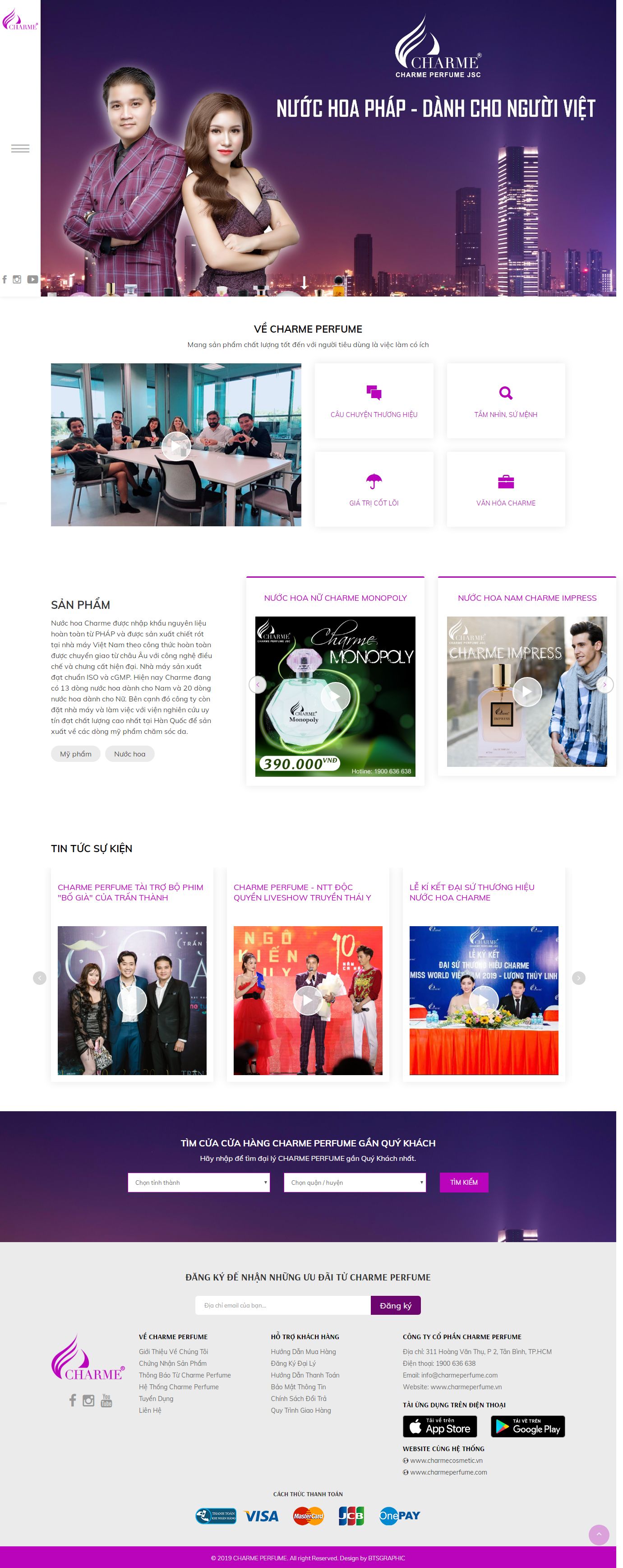 Thiết kế Website nước hoa - charmeperfume.vn