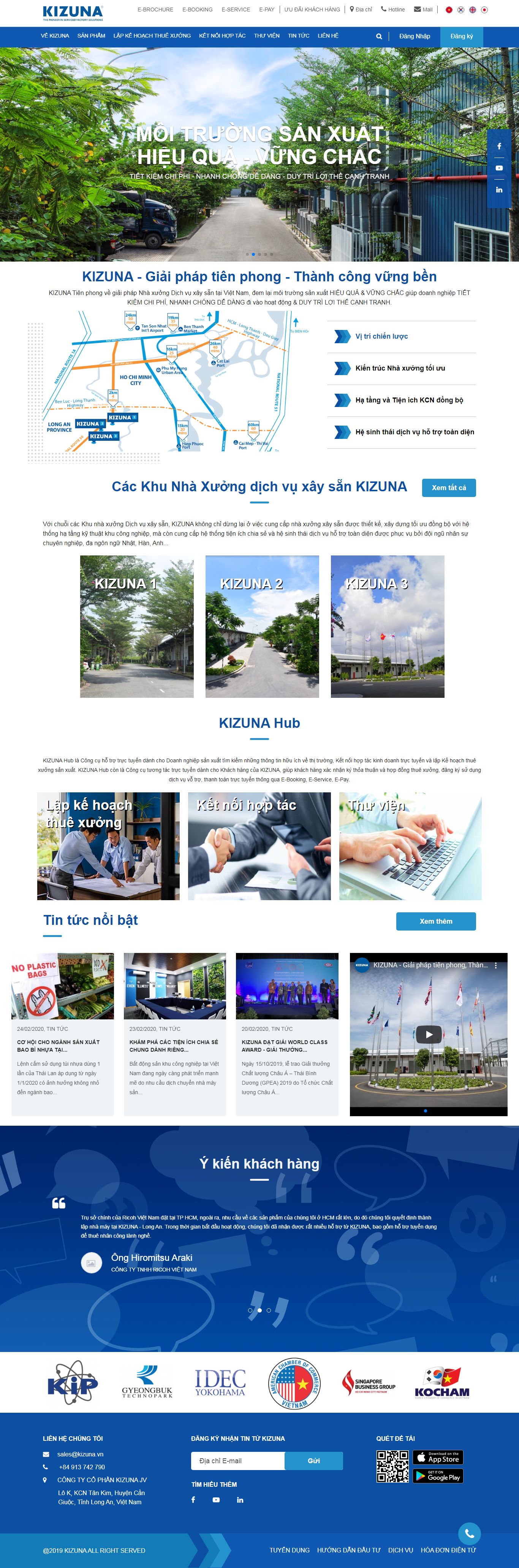 Thiết kế Website xưởng cơ khí - www.kizuna.vn