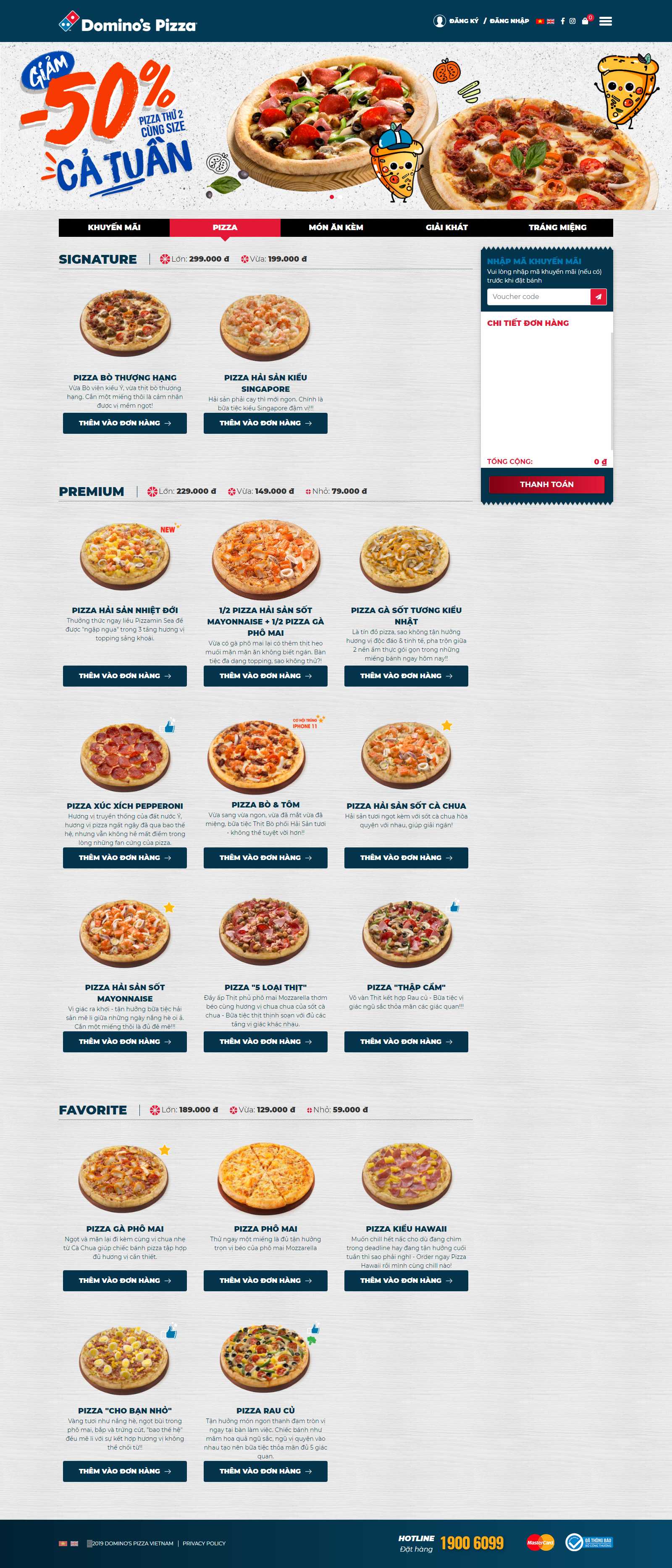 Thiết kế Website bánh pizza - dominos.vn