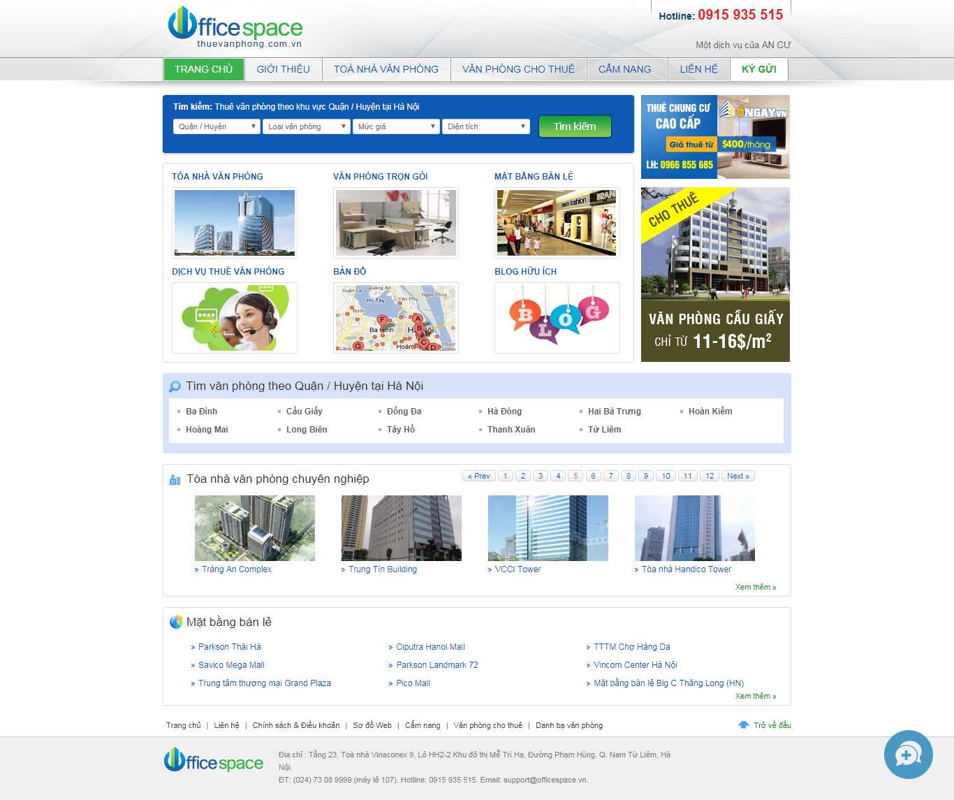 Thiết kế Website cho thuê văn phòng - thuevanphong.com.vn