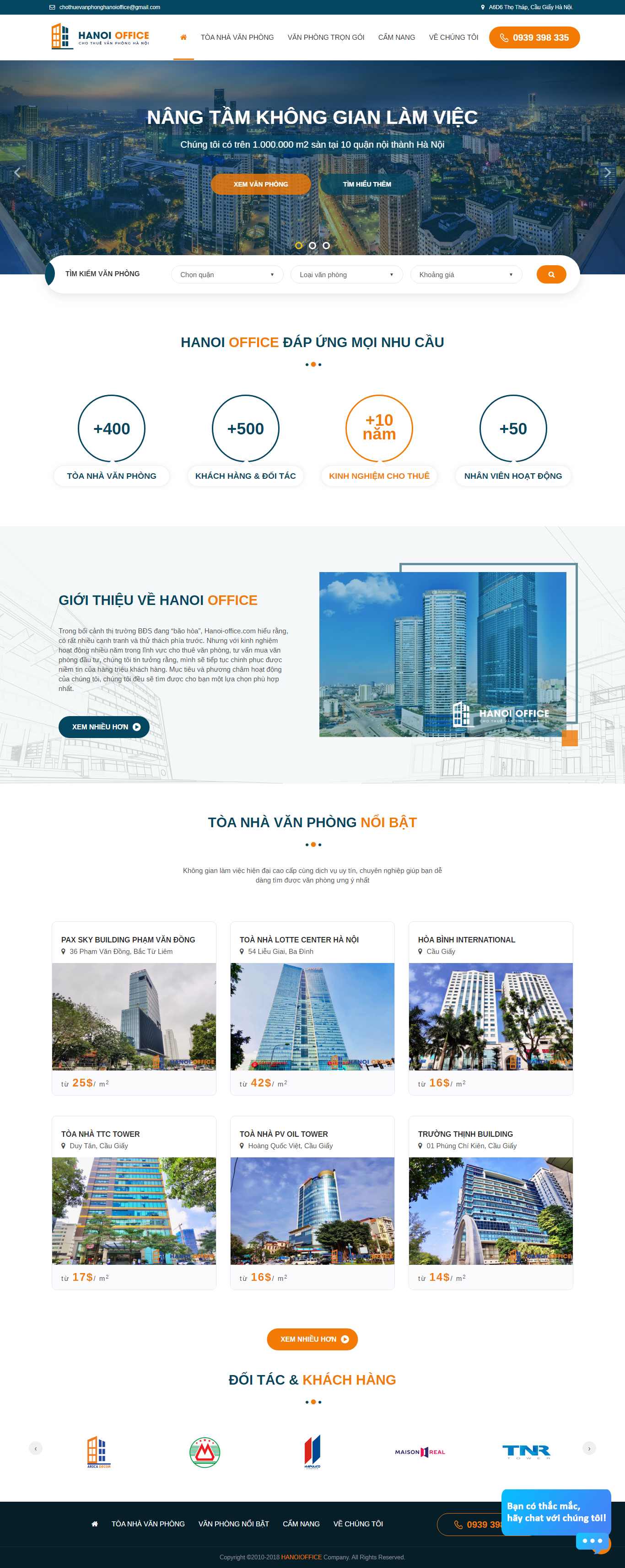 Thiết kế Website cho thuê văn phòng - www.hanoi-office.com