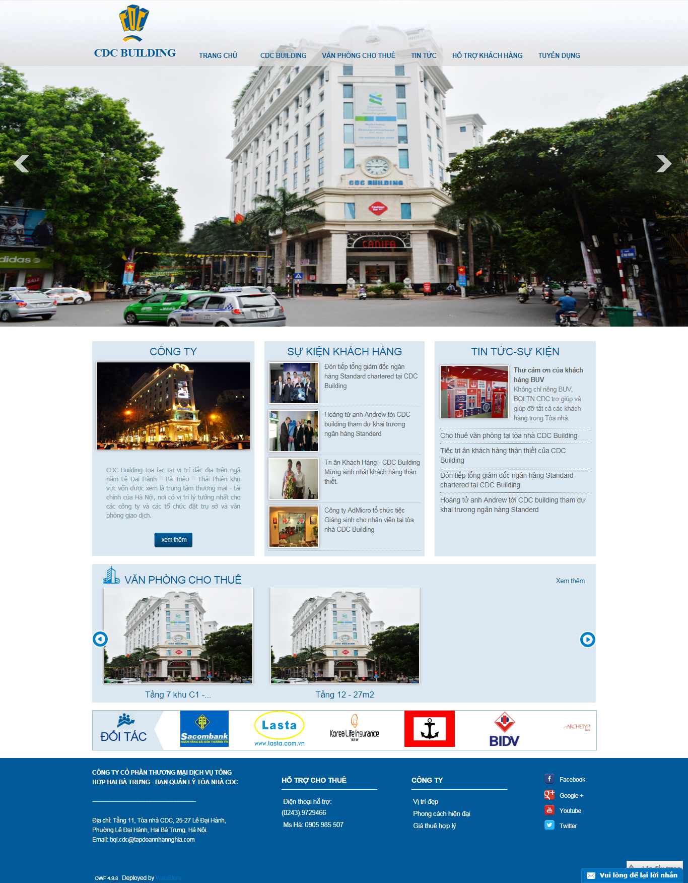 Thiết kế Website cho thuê văn phòng - cdcbuilding.vn
