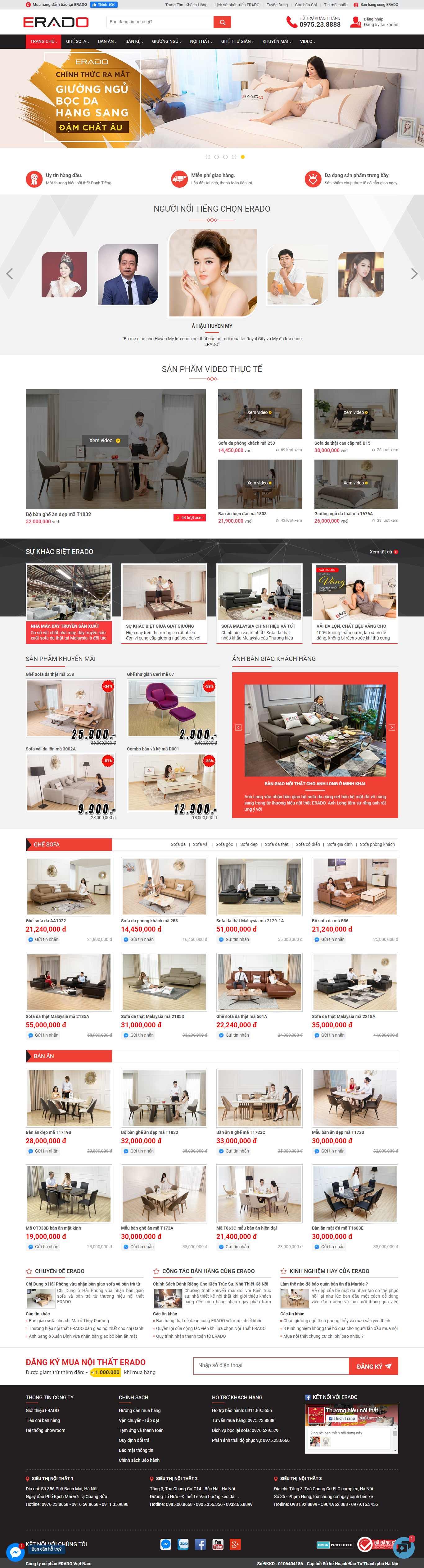 Thiết kế Website trang trí nội thất - erado.vn
