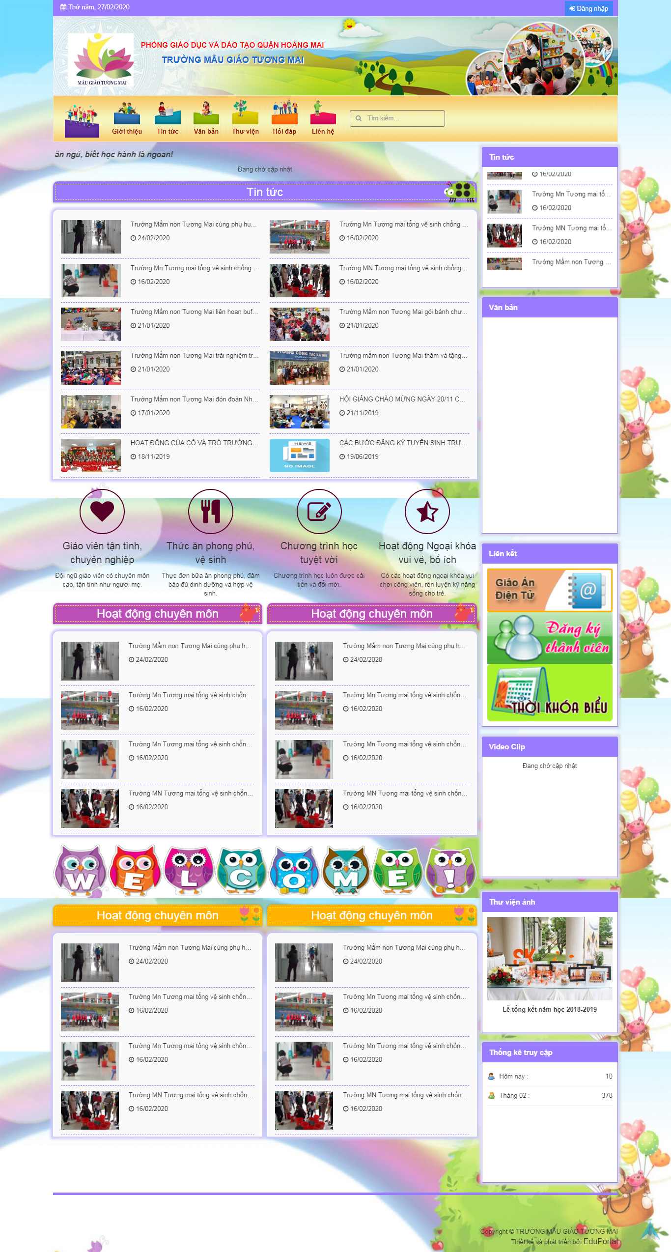 Thiết kế Website trường mẫu giáo - maugiaotuongmai.edu.vn
