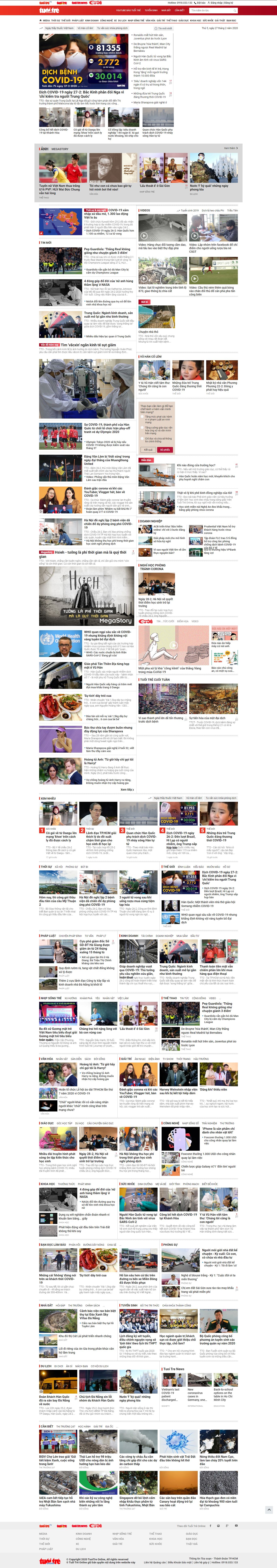 Thiết kế Website báo chí - tuoitre.vn