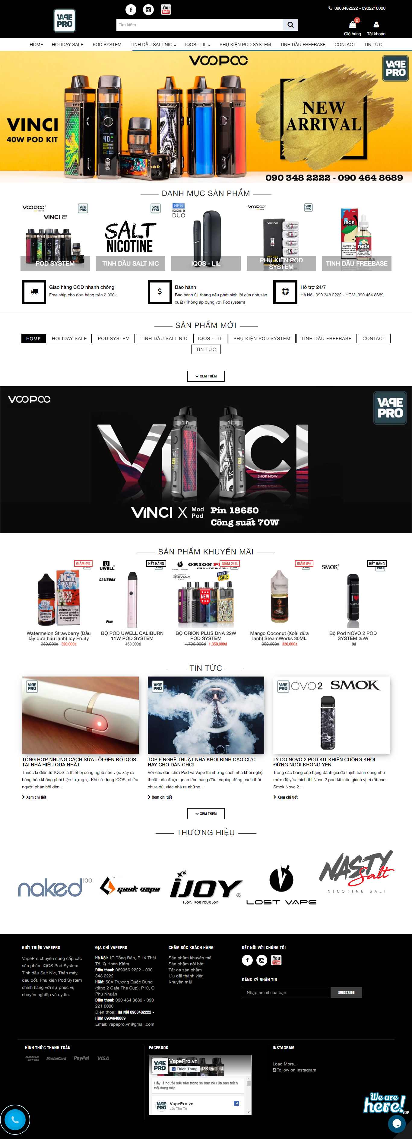 Thiết kế Website thuốc lá điện tử - vapepro.vn