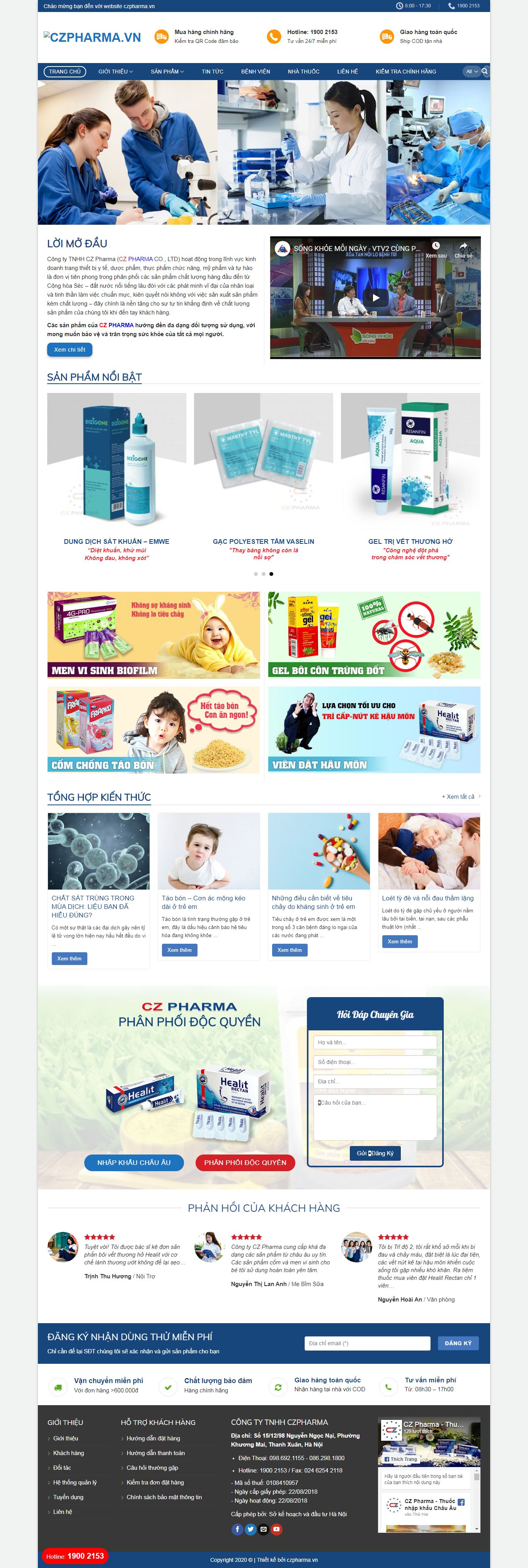 Thiết kế Website hiệu thuốc - czpharma.vn