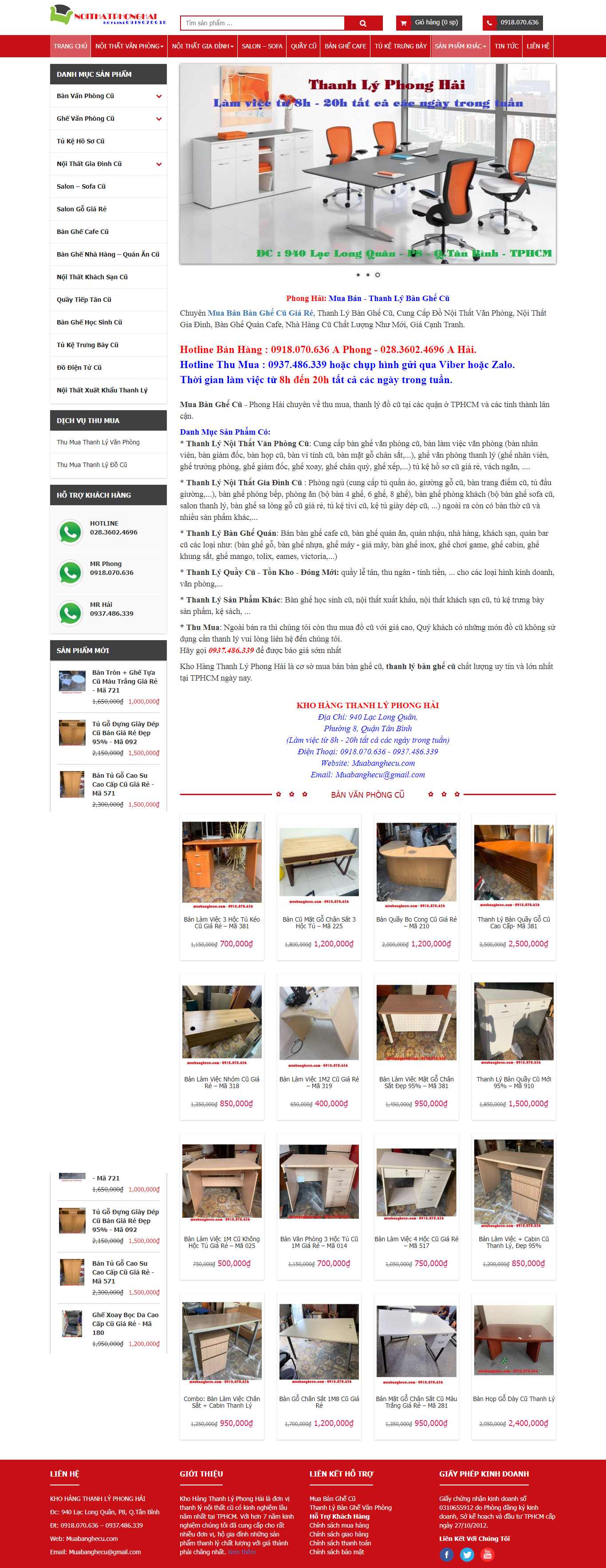 Thiết kế Website bàn ghế cũ - muabanghecu.com