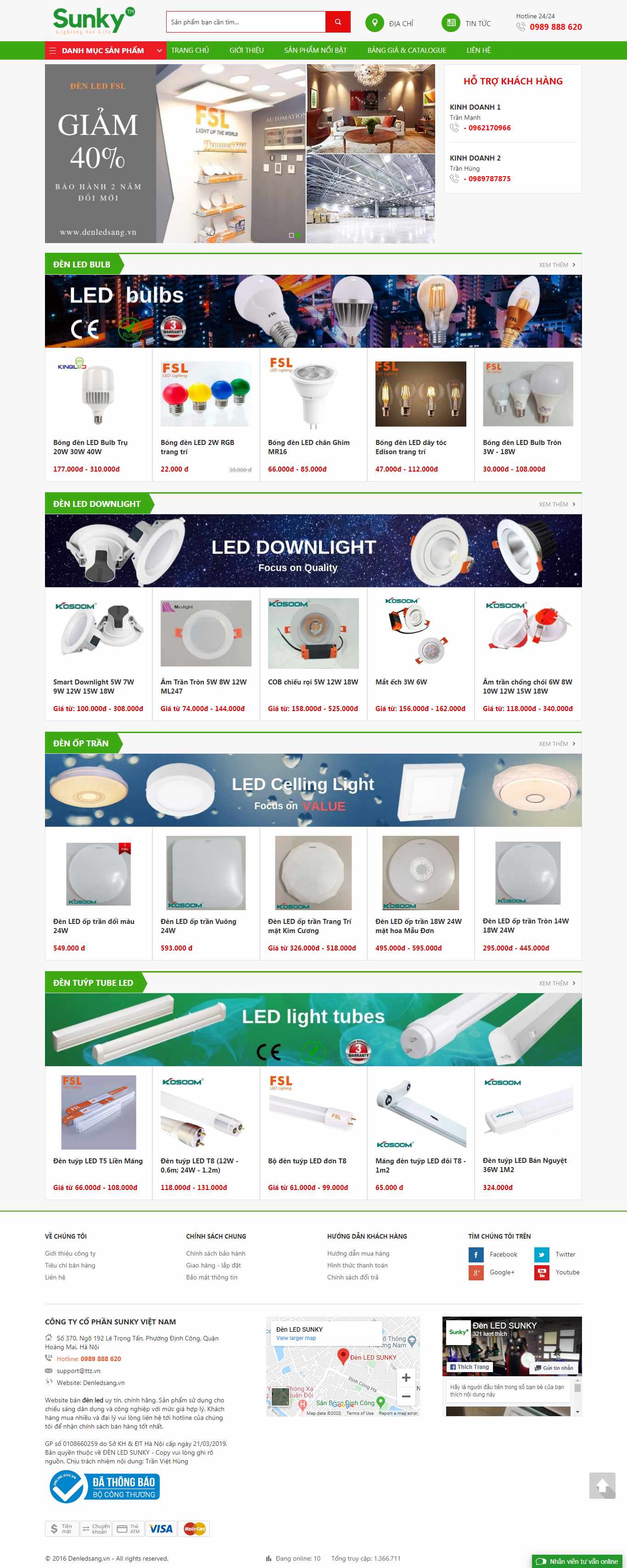 Thiết kế Website quảng cáo đèn led - denledsang.vn