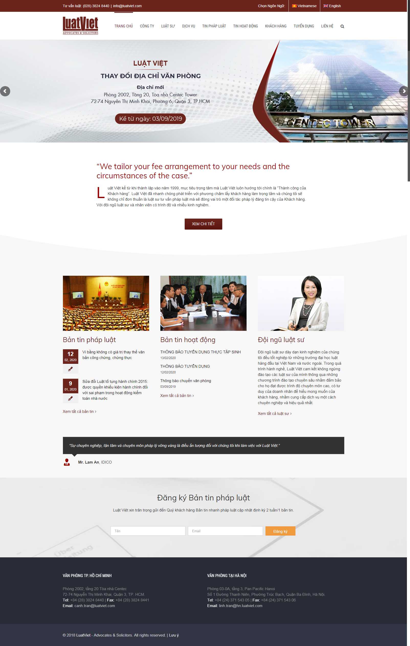 Thiết kế Website văn phòng luật sư - luatviet.com