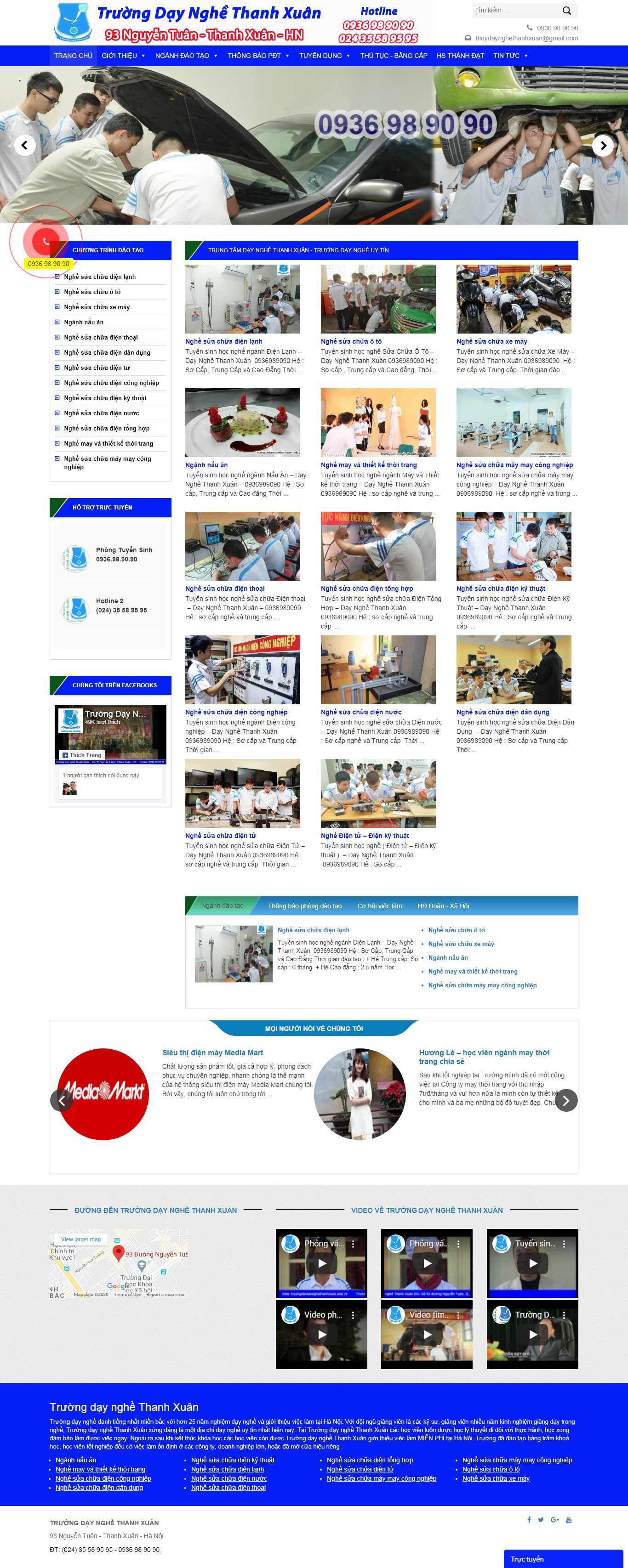 Thiết kế Website trường dạy nghề - đào tạo nghề - truongdaotaonghethanhxuan.edu.vn