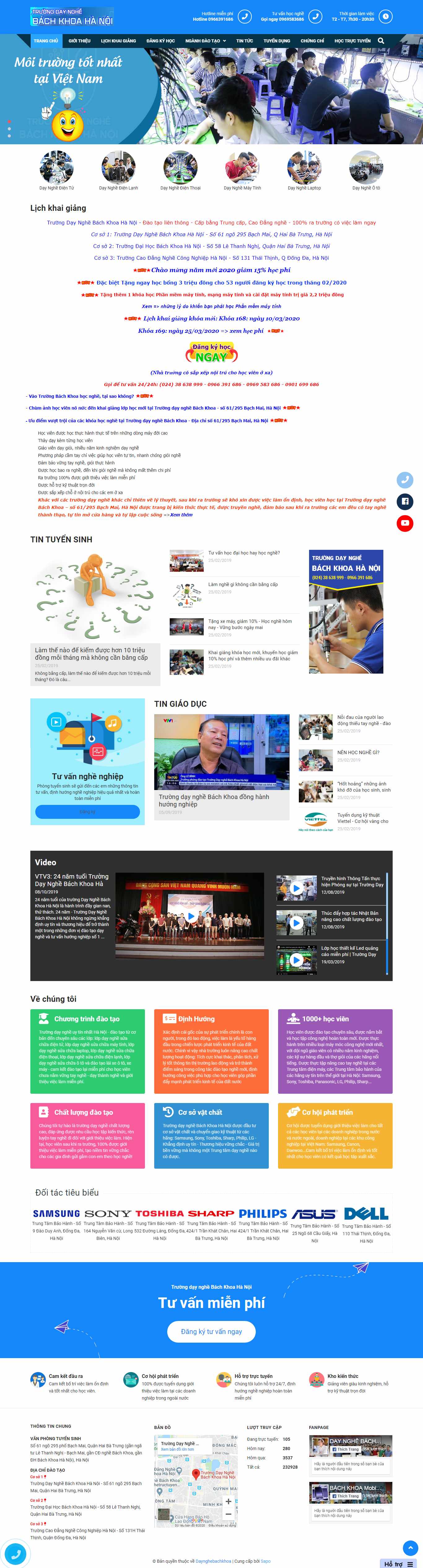 Thiết kế Website trường dạy nghề - đào tạo nghề - truongdaynghebachkhoa.edu.vn
