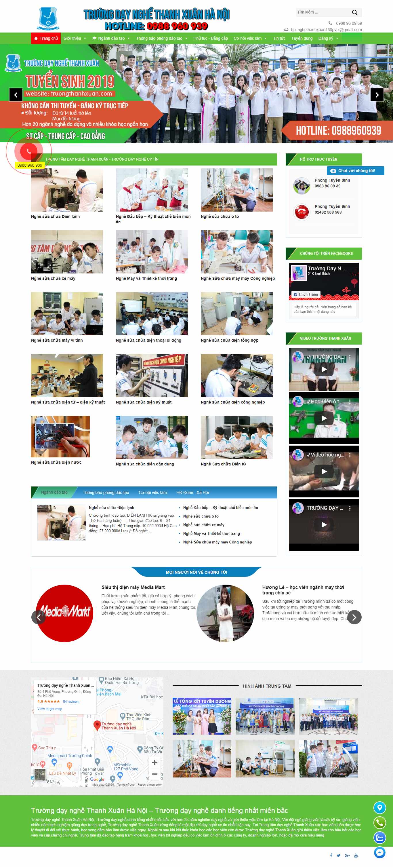 Thiết kế Website trường dạy nghề - đào tạo nghề - truongthanhxuan.com
