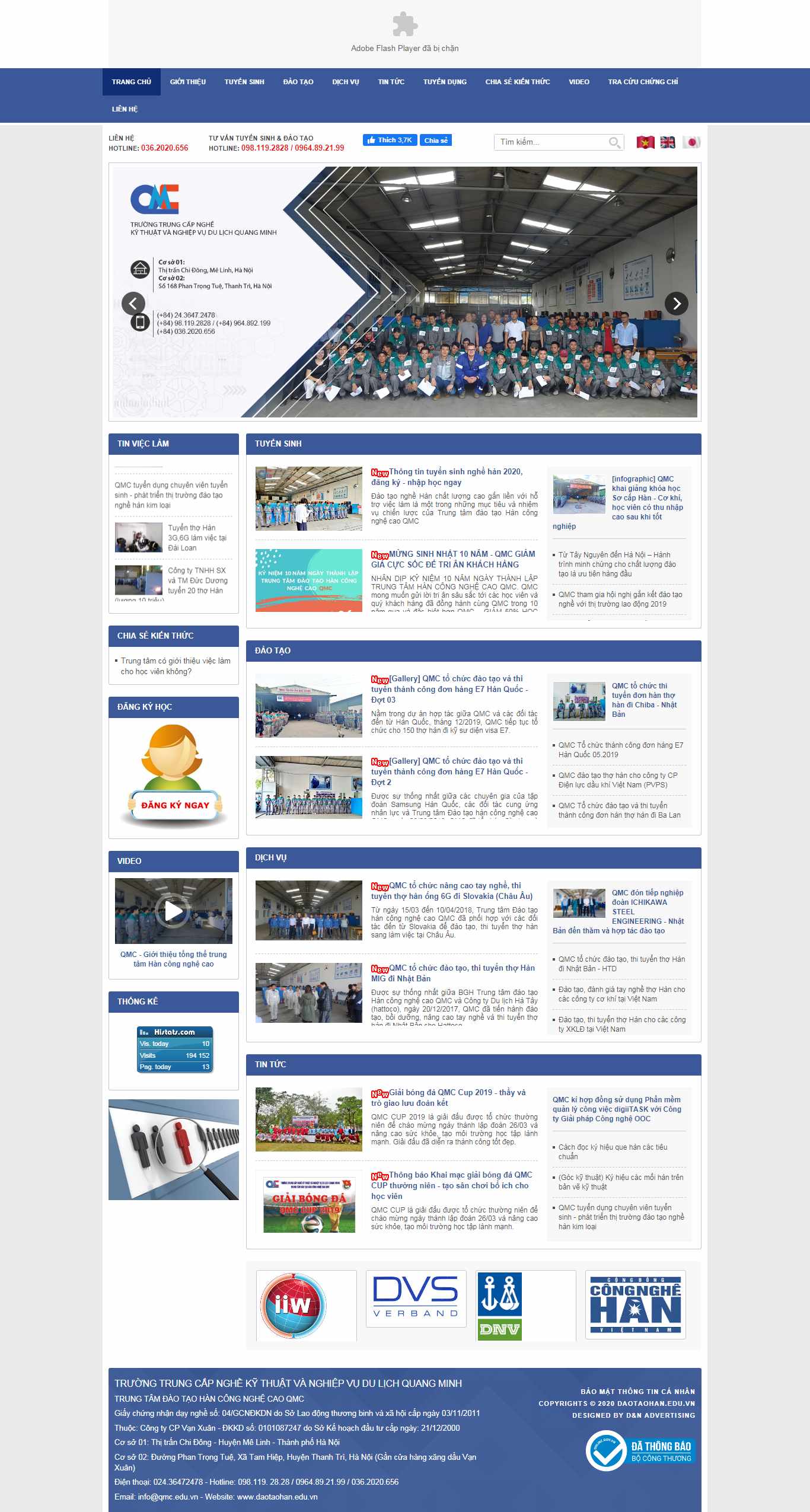 Thiết kế Website trường dạy nghề - đào tạo nghề - www.daotaohan.edu.vn