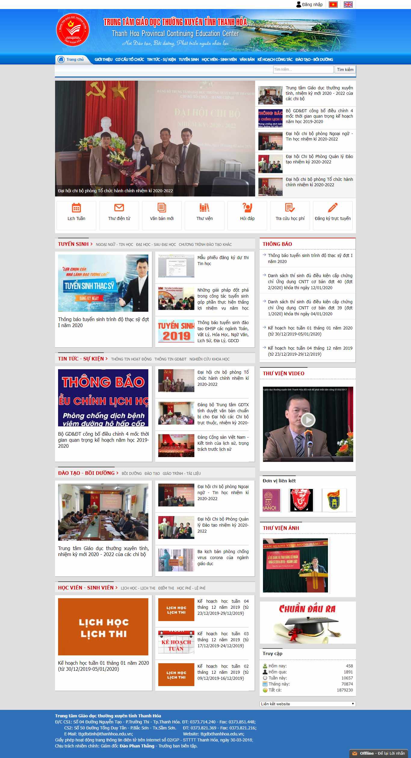Thiết kế Website trung tâm giáo dục thường xuyên - www.ttgdtxthanhhoa.edu.vn