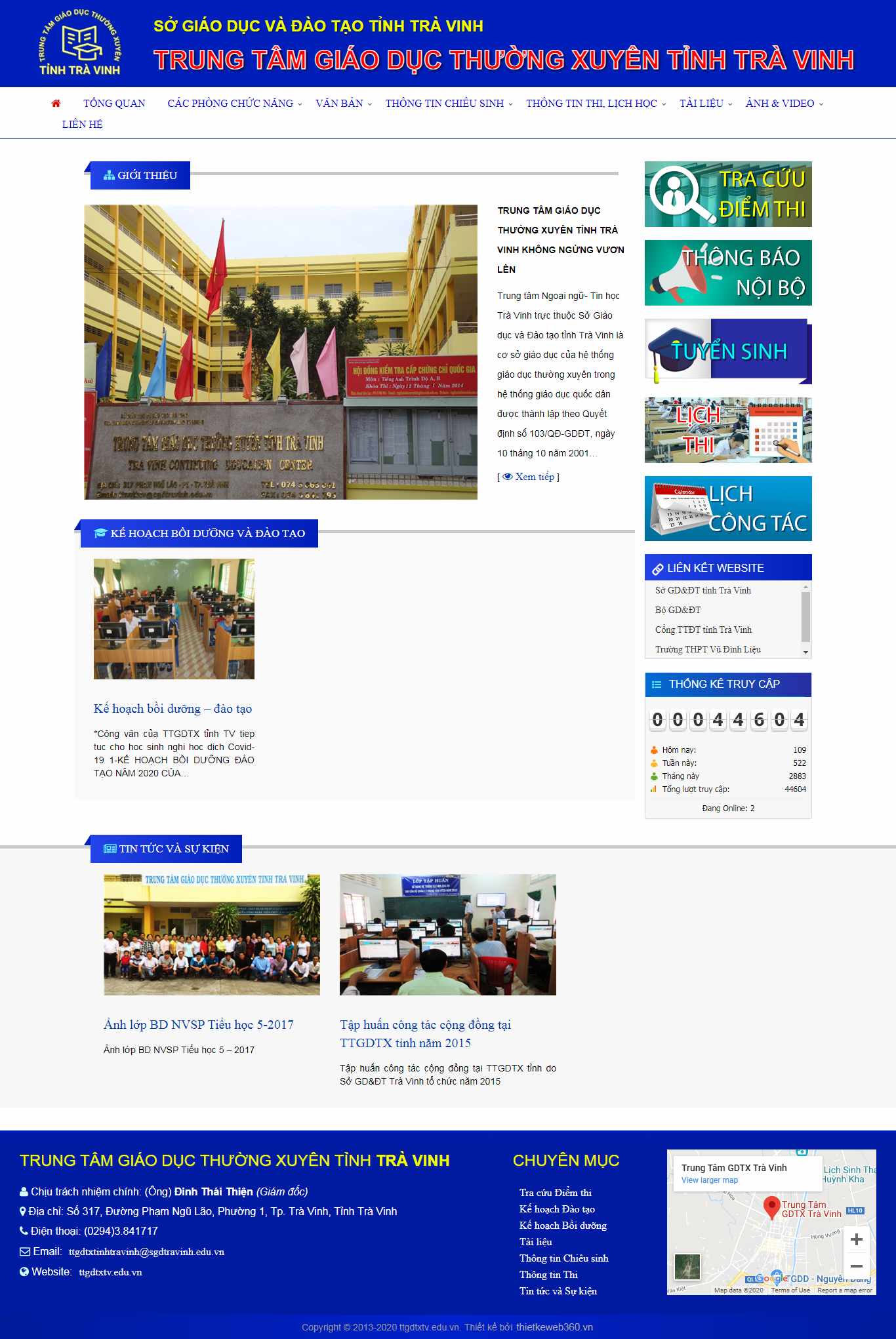 Thiết kế Website trung tâm giáo dục thường xuyên - ttgdtxtv.edu.vn