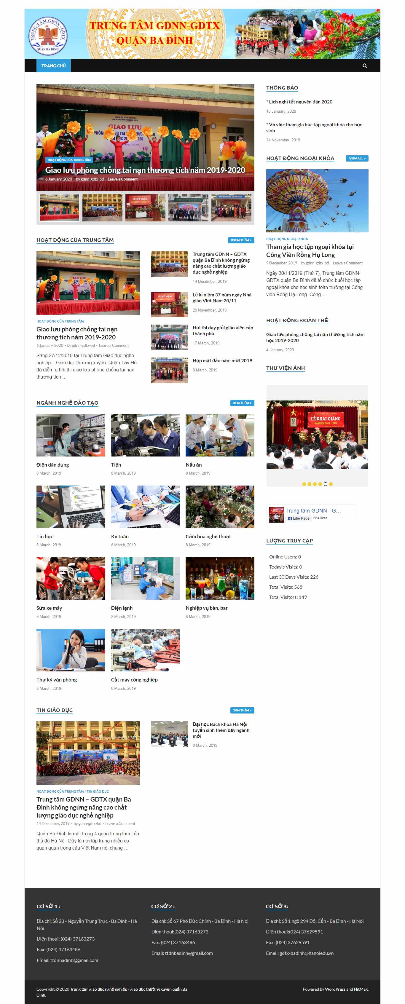 Thiết kế Website trung tâm giáo dục thường xuyên - gdnn-gdtxbadinh.com