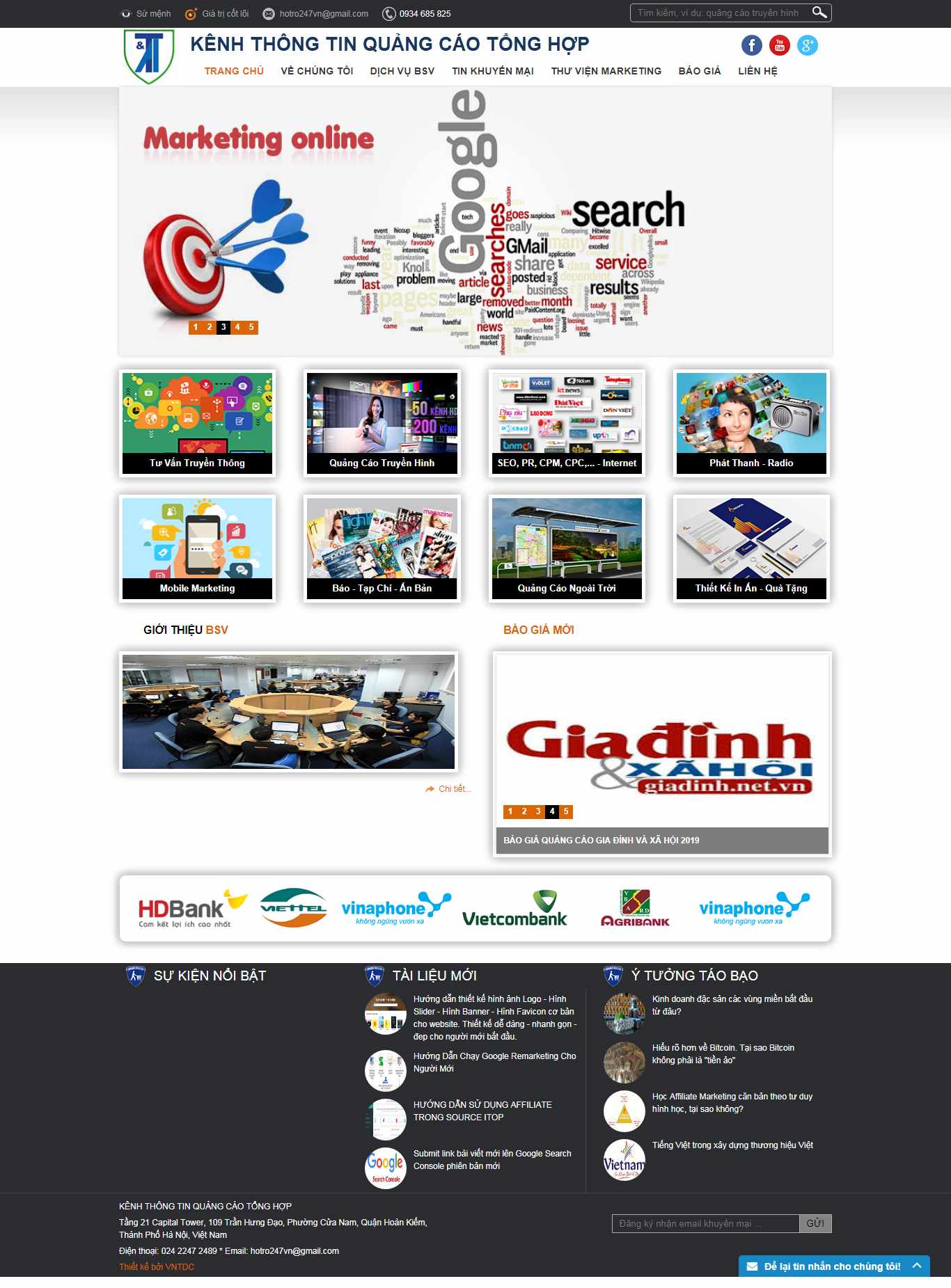 Thiết kế Website công ty truyền thông - mixmarketing.vn