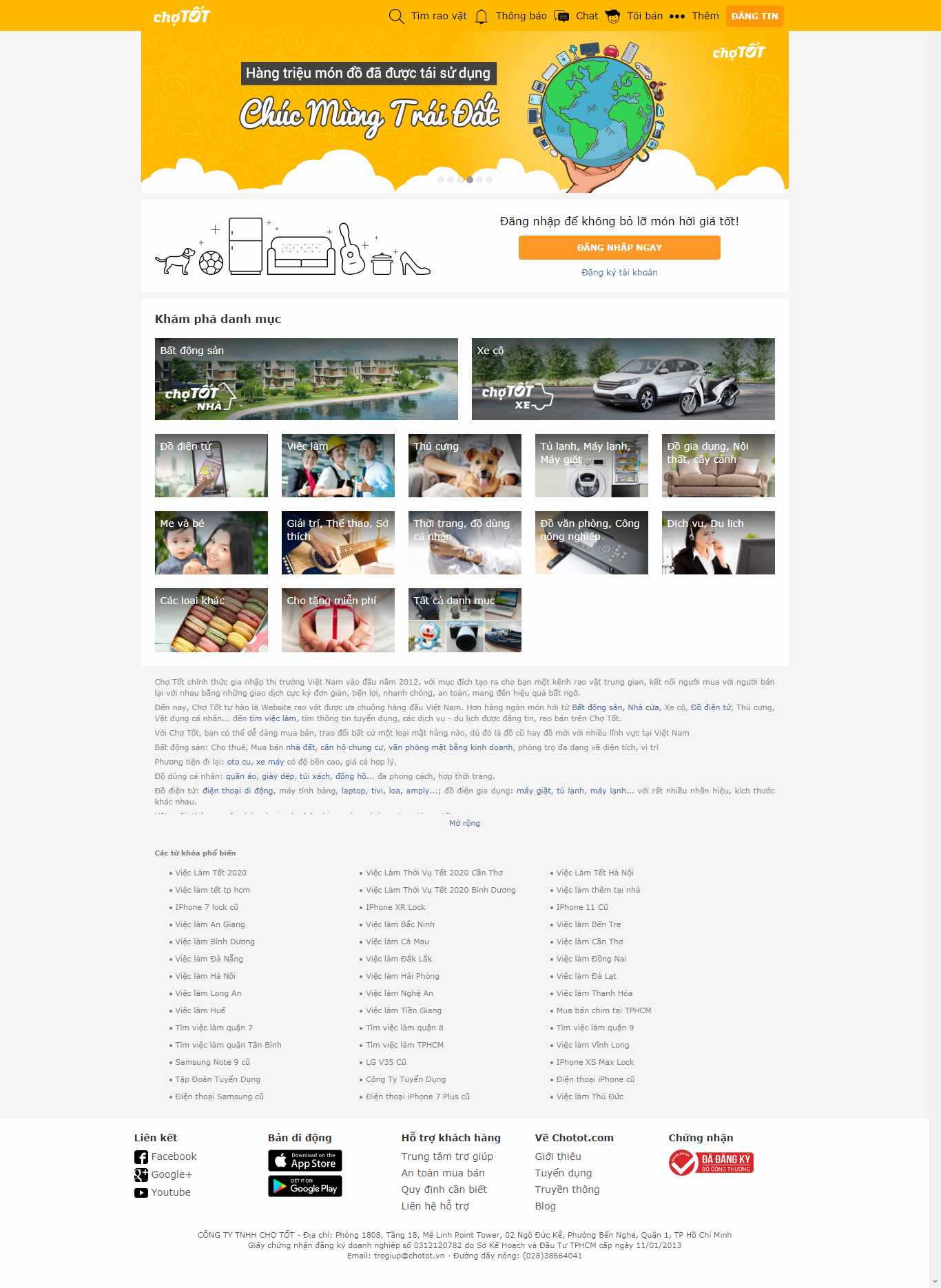 Thiết kế Website cho thuê nhà - www.chotot.com